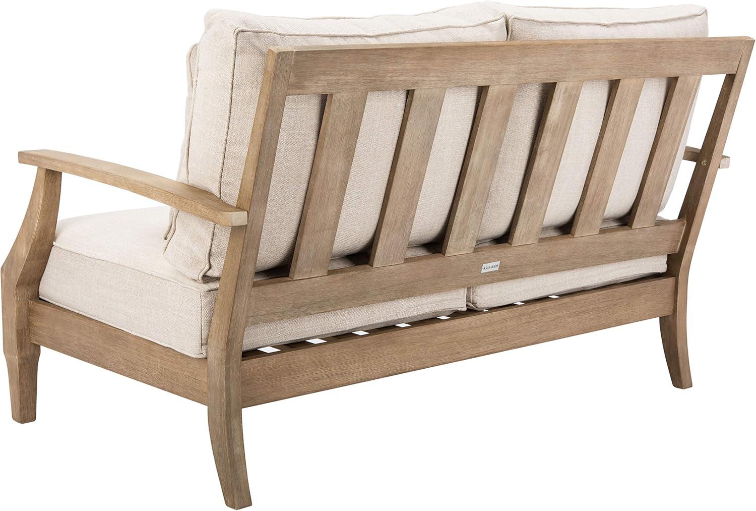 image:imageSAFAVIEH Couture Patio Martinique Natural and White Wood Outdoor Loveseat NaturalWhiteNaturalBeige