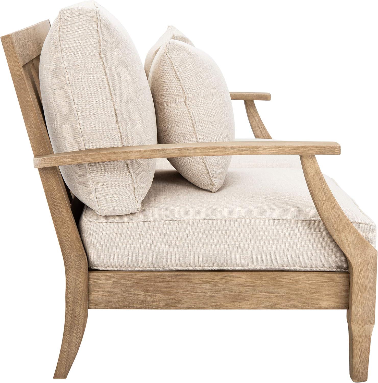 image:imageSAFAVIEH Couture Patio Martinique Natural and White Wood Outdoor Loveseat NaturalWhiteNaturalBeige