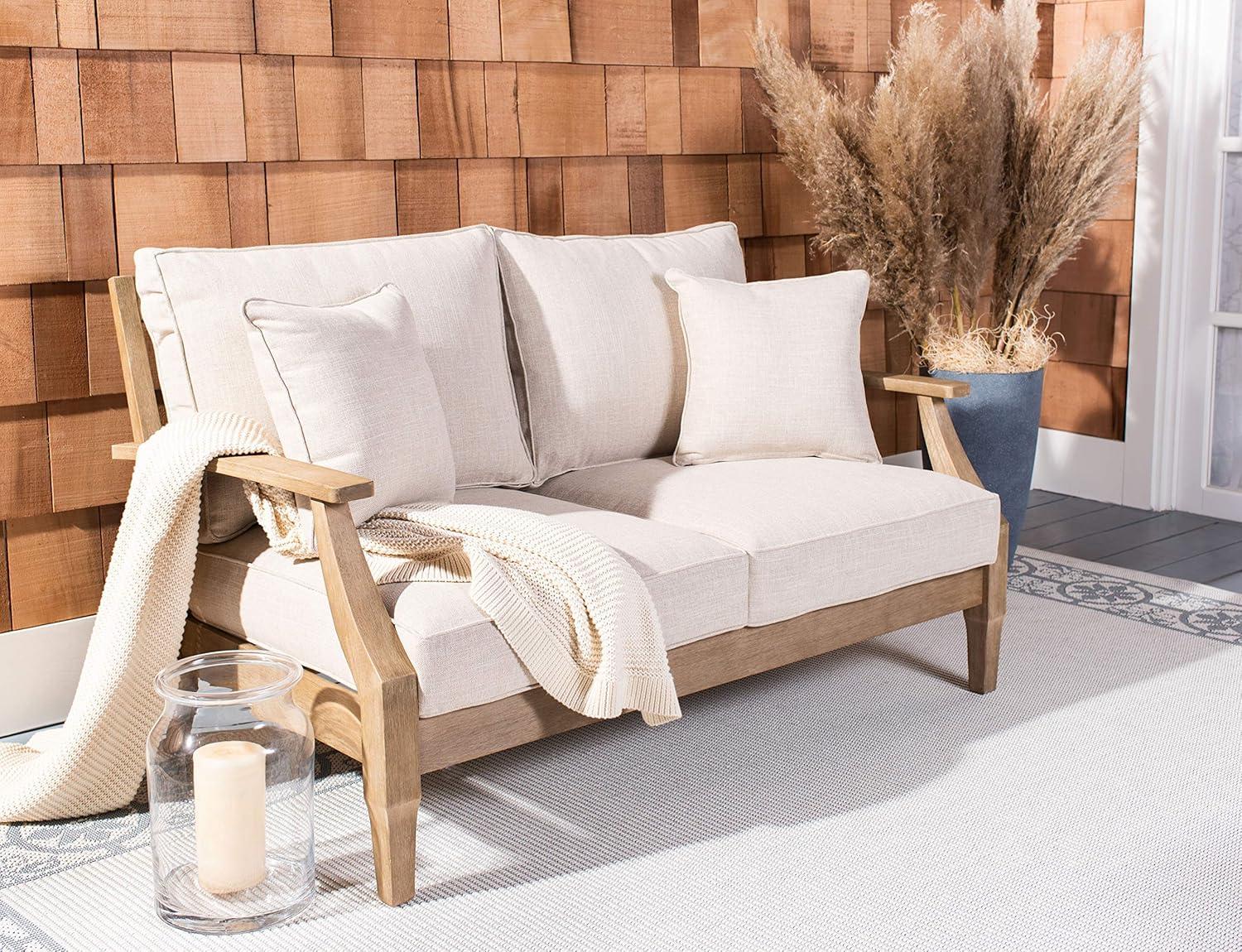 image:imageSAFAVIEH Couture Patio Martinique Natural and White Wood Outdoor Loveseat NaturalWhiteNaturalBeige