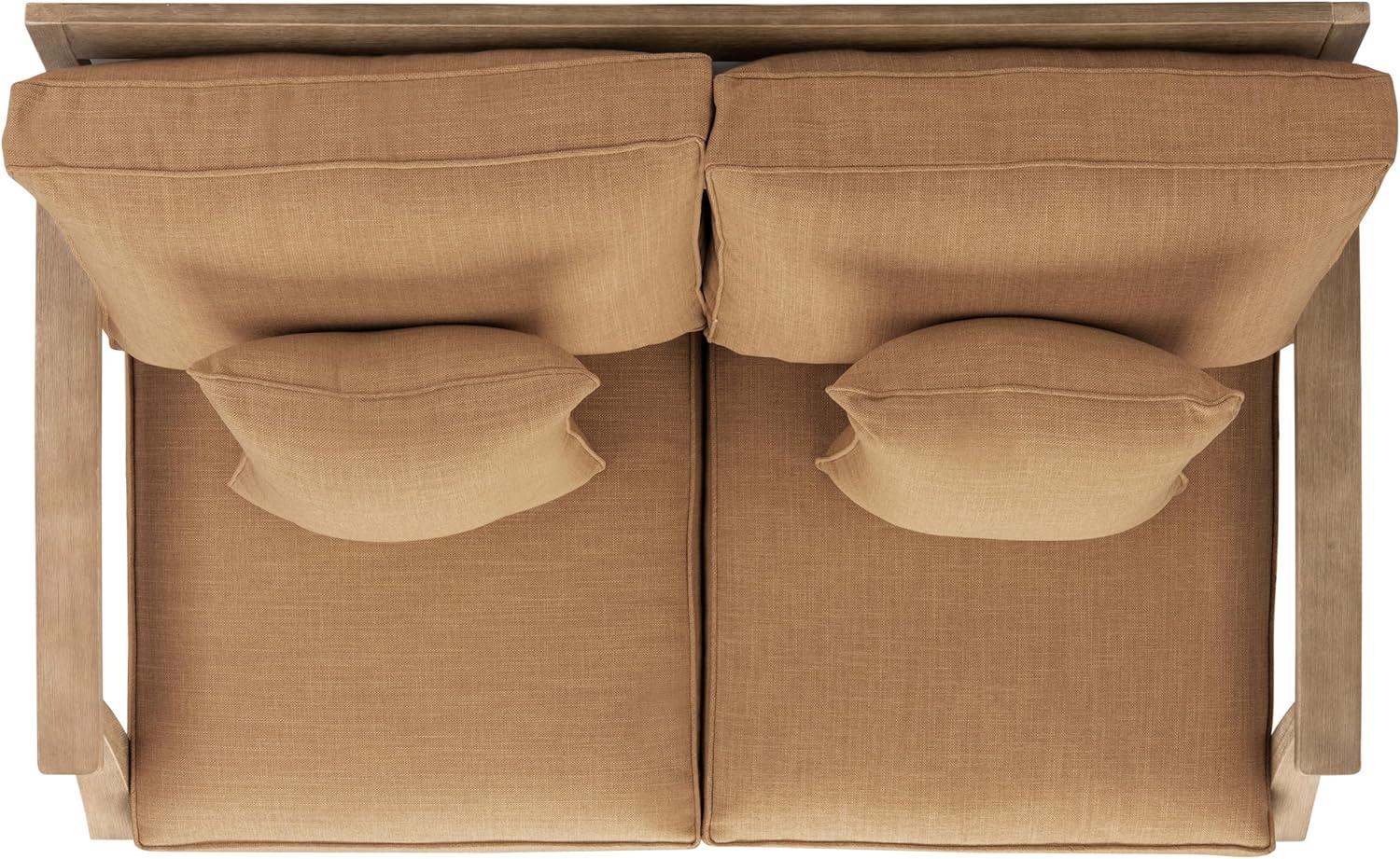 image:imageSAFAVIEH Couture Patio Martinique Natural and White Wood Outdoor Loveseat NaturalWhiteNaturalBrown