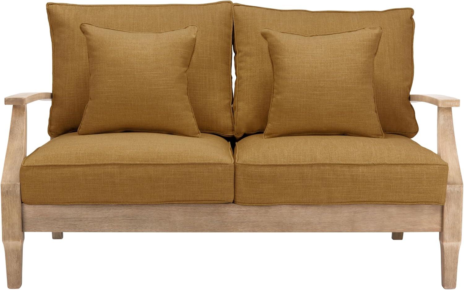 image:imageSAFAVIEH Couture Patio Martinique Natural and White Wood Outdoor Loveseat NaturalWhiteNaturalBrown