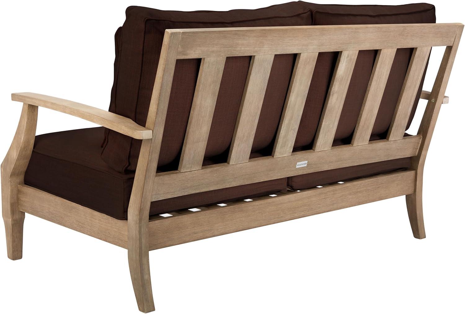image:imageSAFAVIEH Couture Patio Martinique Natural and White Wood Outdoor Loveseat NaturalWhiteNaturalDark Brown
