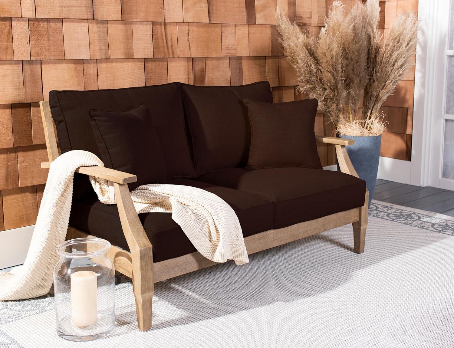 image:imageSAFAVIEH Couture Patio Martinique Natural and White Wood Outdoor Loveseat NaturalWhiteNaturalDark Brown