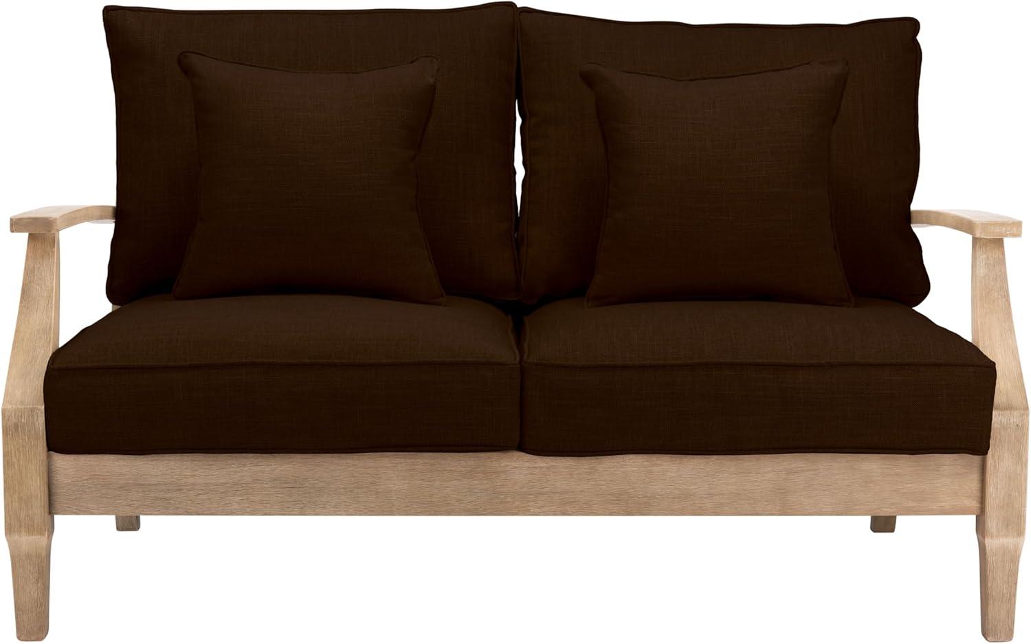image:imageSAFAVIEH Couture Patio Martinique Natural and White Wood Outdoor Loveseat NaturalWhiteNaturalDark Brown