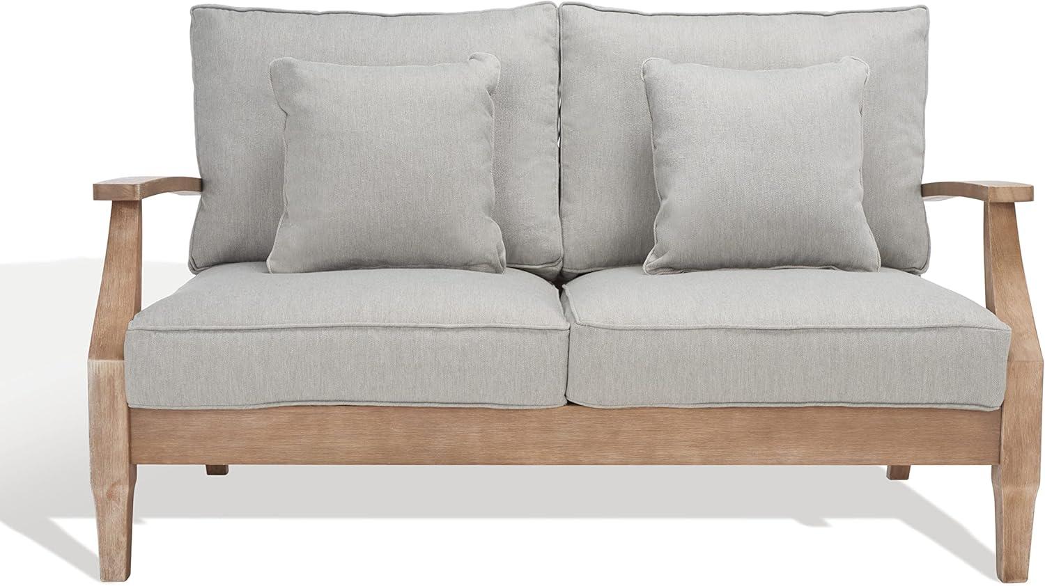 image:imageSAFAVIEH Couture Patio Martinique Natural and White Wood Outdoor Loveseat NaturalWhiteNaturalGrey