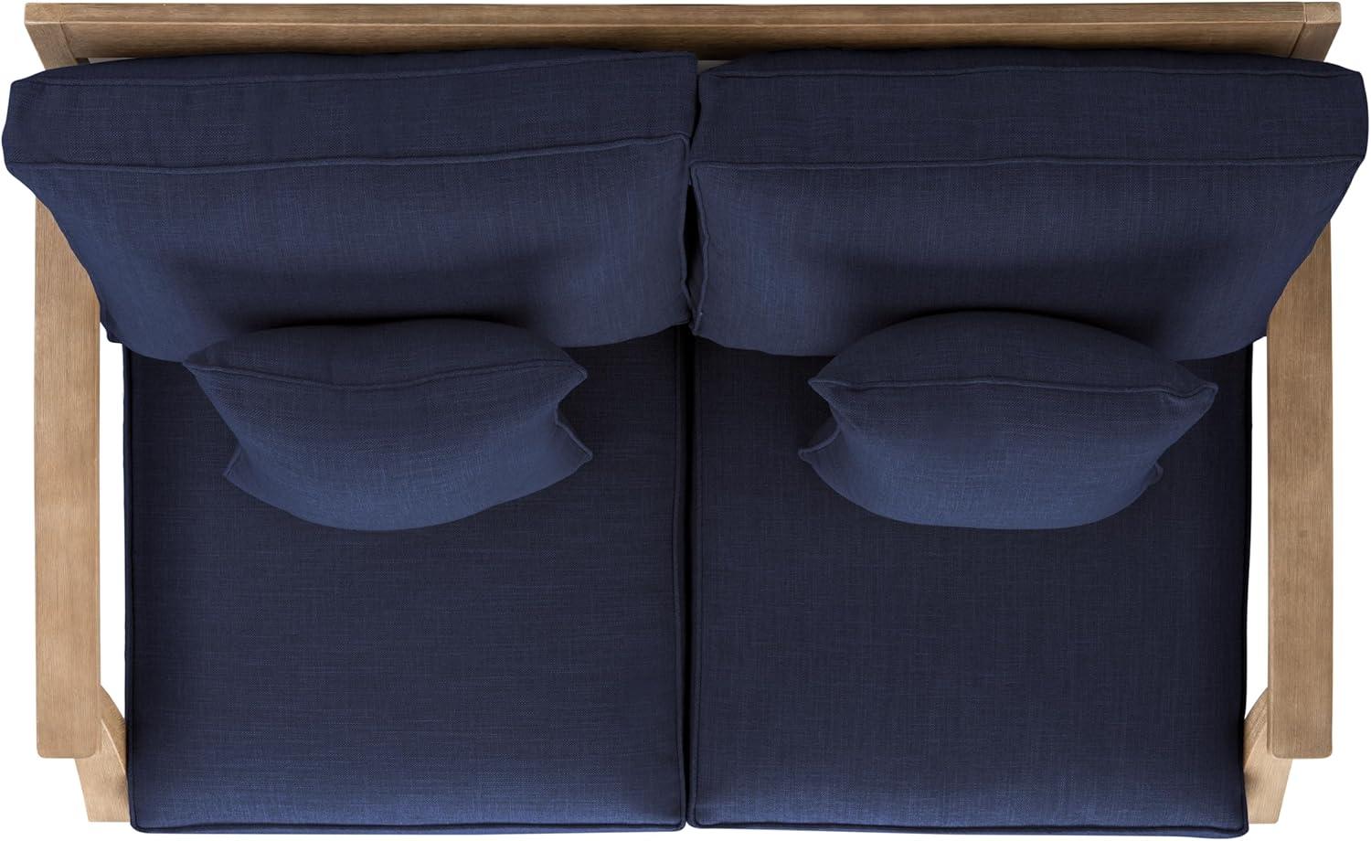 image:imageSAFAVIEH Couture Patio Martinique Natural and White Wood Outdoor Loveseat NaturalWhiteNaturalNavy