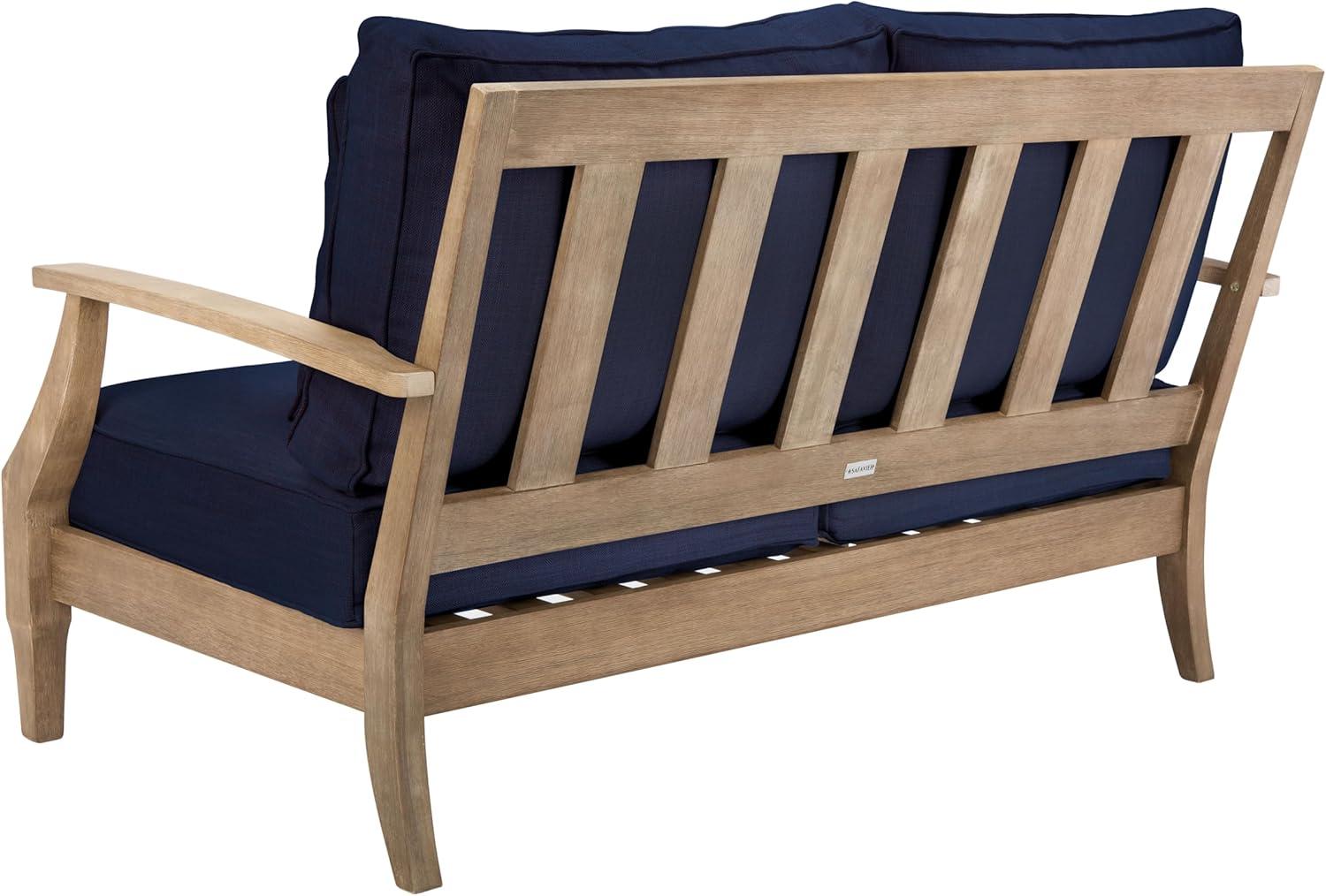 image:imageSAFAVIEH Couture Patio Martinique Natural and White Wood Outdoor Loveseat NaturalWhiteNaturalNavy