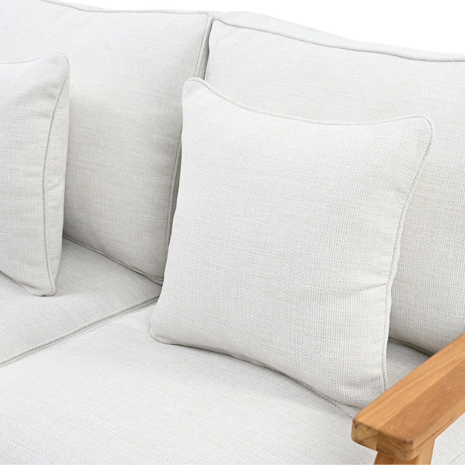 image:imageSAFAVIEH Couture Patio Martinique Natural and White Wood Outdoor Loveseat NaturalWhiteWhiteNatural Teak