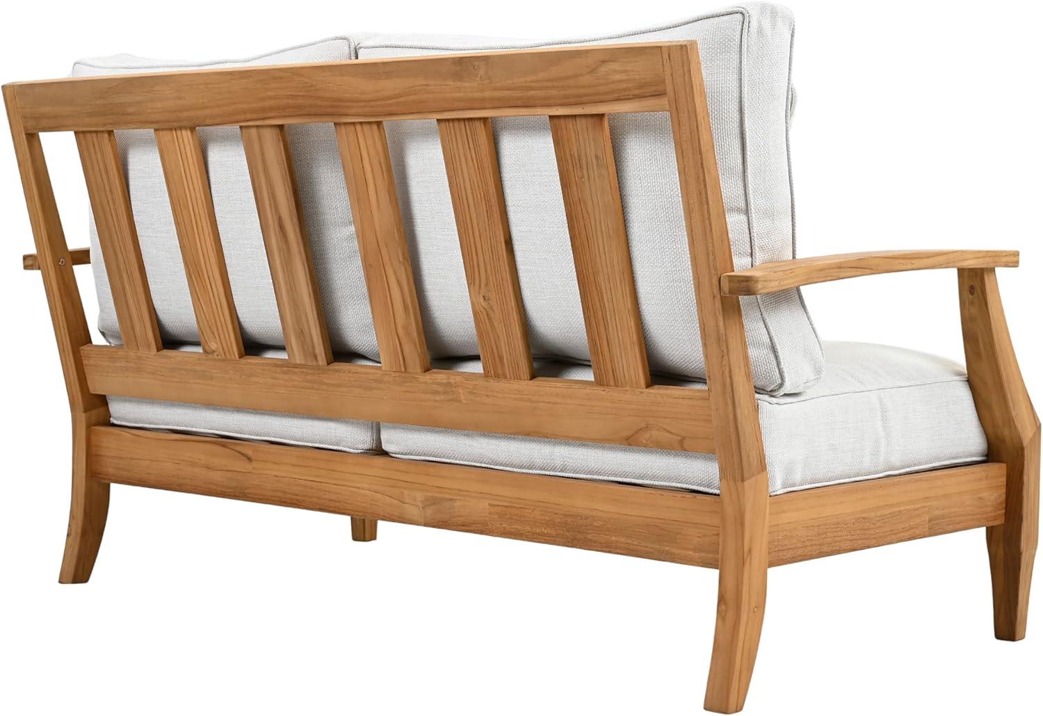 image:imageSAFAVIEH Couture Patio Martinique Natural and White Wood Outdoor Loveseat NaturalWhiteWhiteNatural Teak