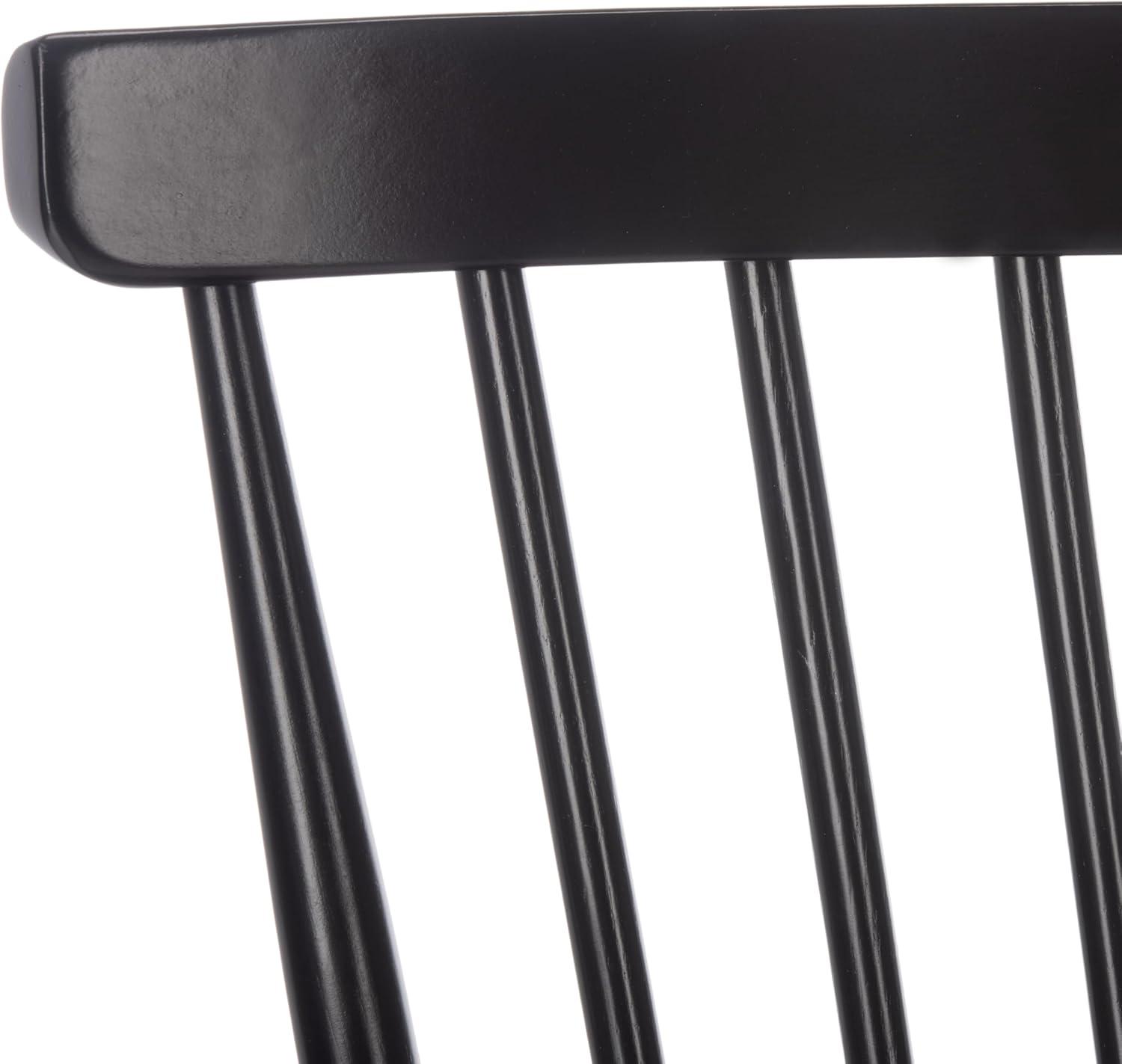 image:imageSAFAVIEH Home Collection Addison Black Solid Wood Spindle Back Loveseat Bench Farmhouse Settee for Entryway Living Room or Dining Area AMH8513ABlack
