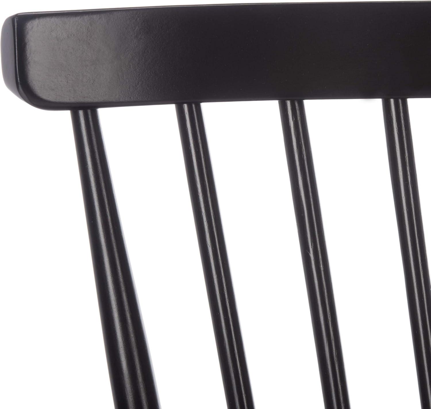 image:imageSAFAVIEH Home Collection Addison Black Solid Wood Spindle Back Loveseat Bench Farmhouse Settee for Entryway Living Room or Dining Area AMH8513ABlack
