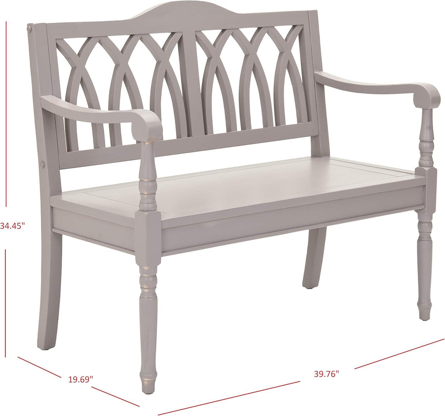 image:imageSAFAVIEH Home Collection Benjamin Brown Solid Wood Accent Bench Indoor Bench for Entryway Bedroom or Living Room AMH6500DQuartz Grey