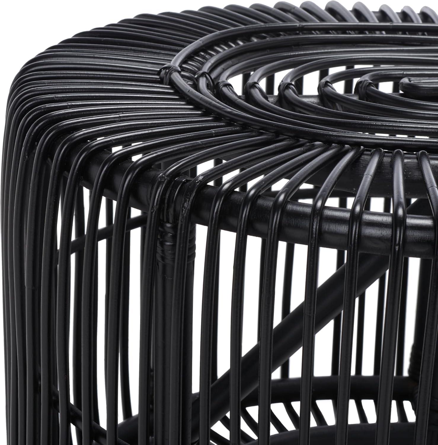 image:imageSAFAVIEH Home Collection Jabez Natural Honey Brown Oval Rattan Coffee Table Fully Assembled Tropical Coastal Design COF6509ABlack