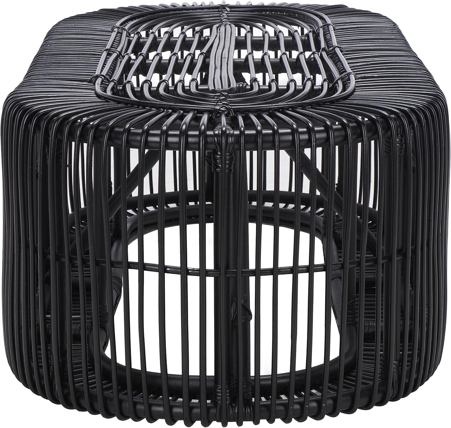 image:imageSAFAVIEH Home Collection Jabez Natural Honey Brown Oval Rattan Coffee Table Fully Assembled Tropical Coastal Design COF6509ABlack