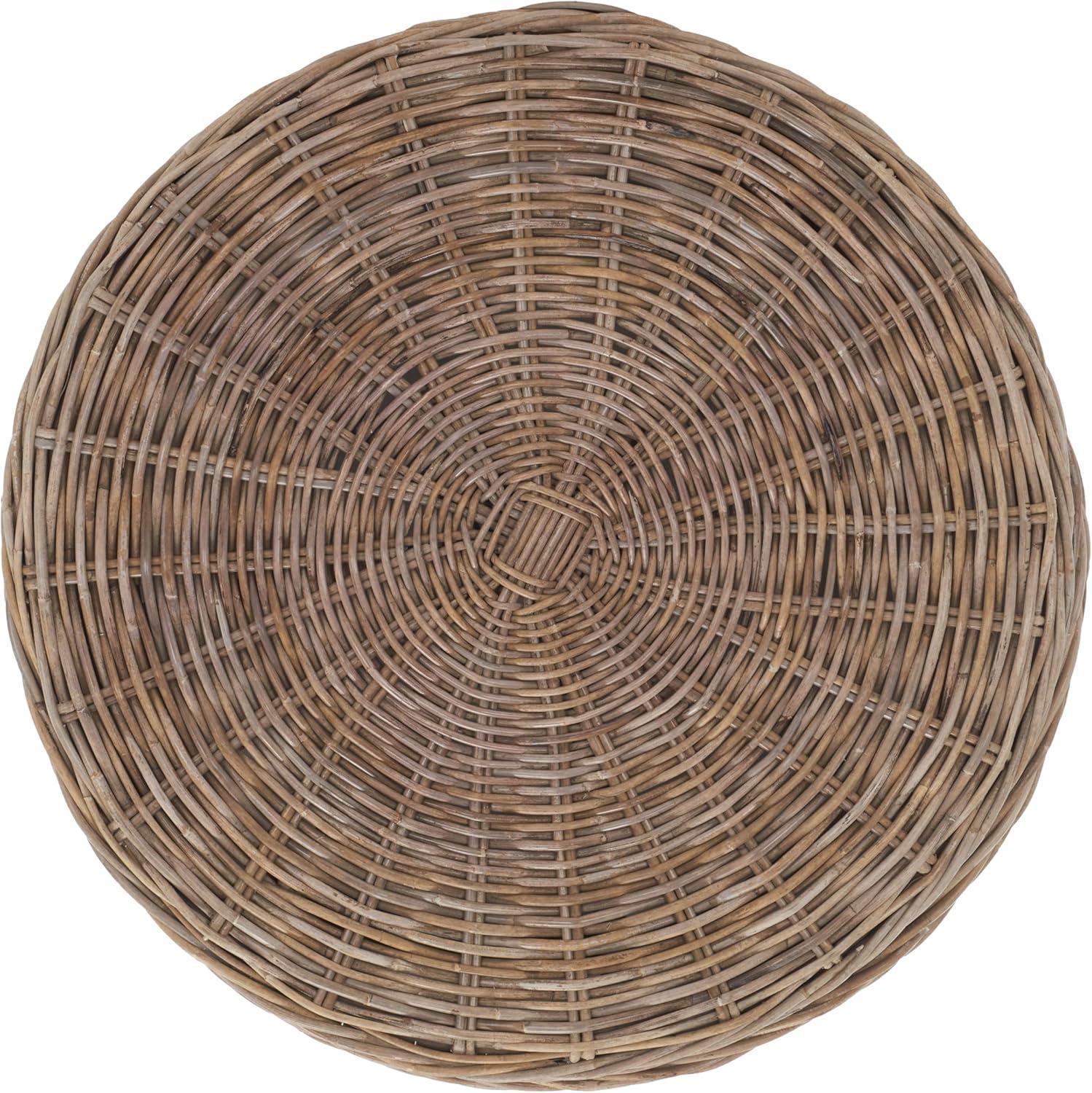image:imageSAFAVIEH Home Collection Jesse Grey Wicker Storage Round Coffee Table Fully Assembled Handwoven Rattan with LiftOff Lid amp CottonLined Interior Decorative Living Room Accent SEA7034BGrey