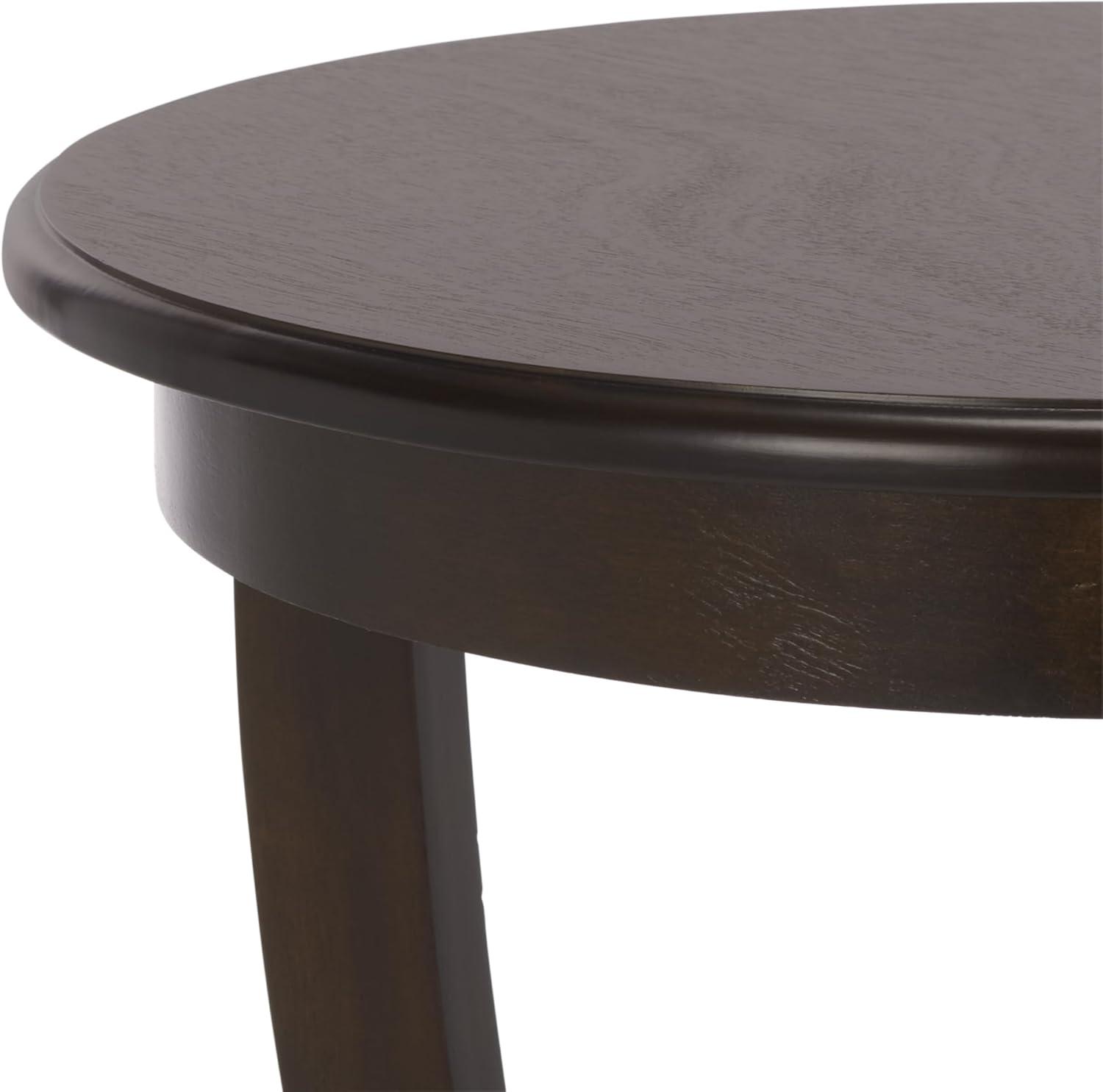 image:imageSAFAVIEH Home Collection Mary Vintage Grey Pedestal End Table with Shelf Classic Cabriole Design Round Accent Table for Living Room or Bedroom AMH5711ADark Chocolate