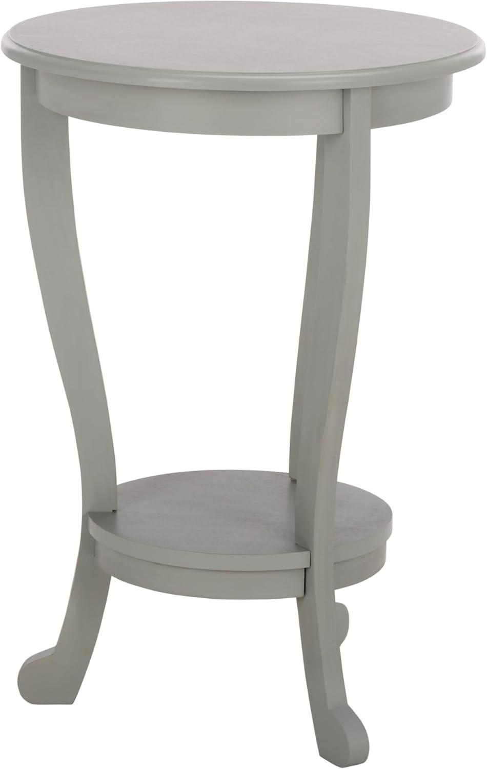 image:imageSAFAVIEH Home Collection Mary Vintage Grey Pedestal End Table with Shelf Classic Cabriole Design Round Accent Table for Living Room or Bedroom AMH5711ARobins Egg Blue