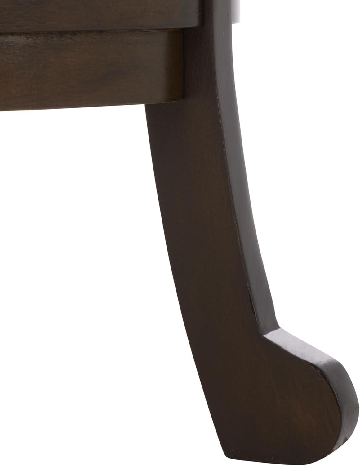 image:imageSAFAVIEH Home Collection Mary Vintage Grey Pedestal End Table with Shelf Classic Cabriole Design Round Accent Table for Living Room or Bedroom AMH5711ADark Chocolate