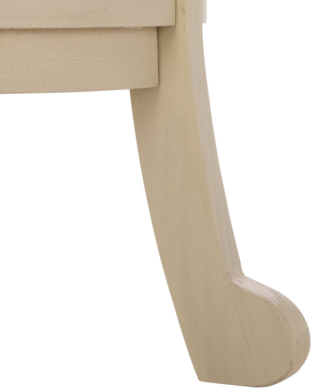 image:imageSAFAVIEH Home Collection Mary Vintage Grey Pedestal End Table with Shelf Classic Cabriole Design Round Accent Table for Living Room or Bedroom AMH5711ASand