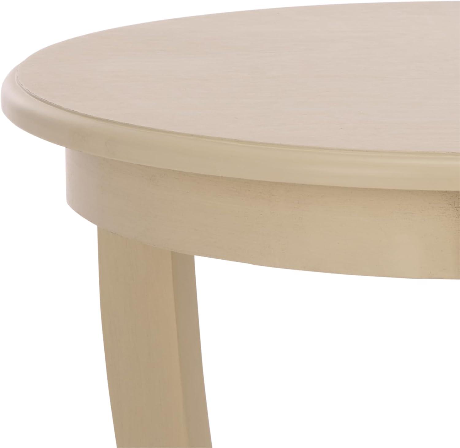 image:imageSAFAVIEH Home Collection Mary Vintage Grey Pedestal End Table with Shelf Classic Cabriole Design Round Accent Table for Living Room or Bedroom AMH5711ASand