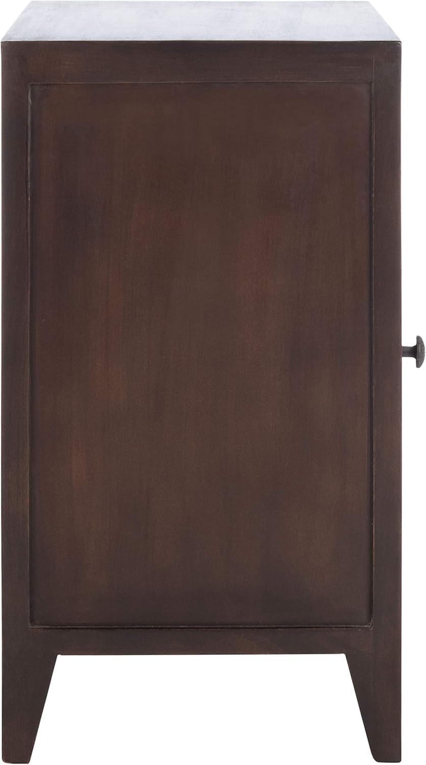image:imageSAFAVIEH Home Collection Thea Brown Carved Mandala 1Door Storage Nightstand Fully Assembled Boho Accent Side Table NST5300ABrown