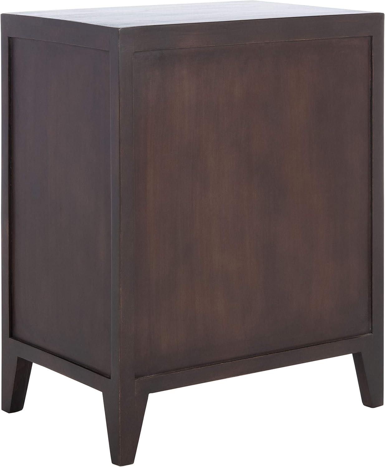 image:imageSAFAVIEH Home Collection Thea Brown Carved Mandala 1Door Storage Nightstand Fully Assembled Boho Accent Side Table NST5300ABrown