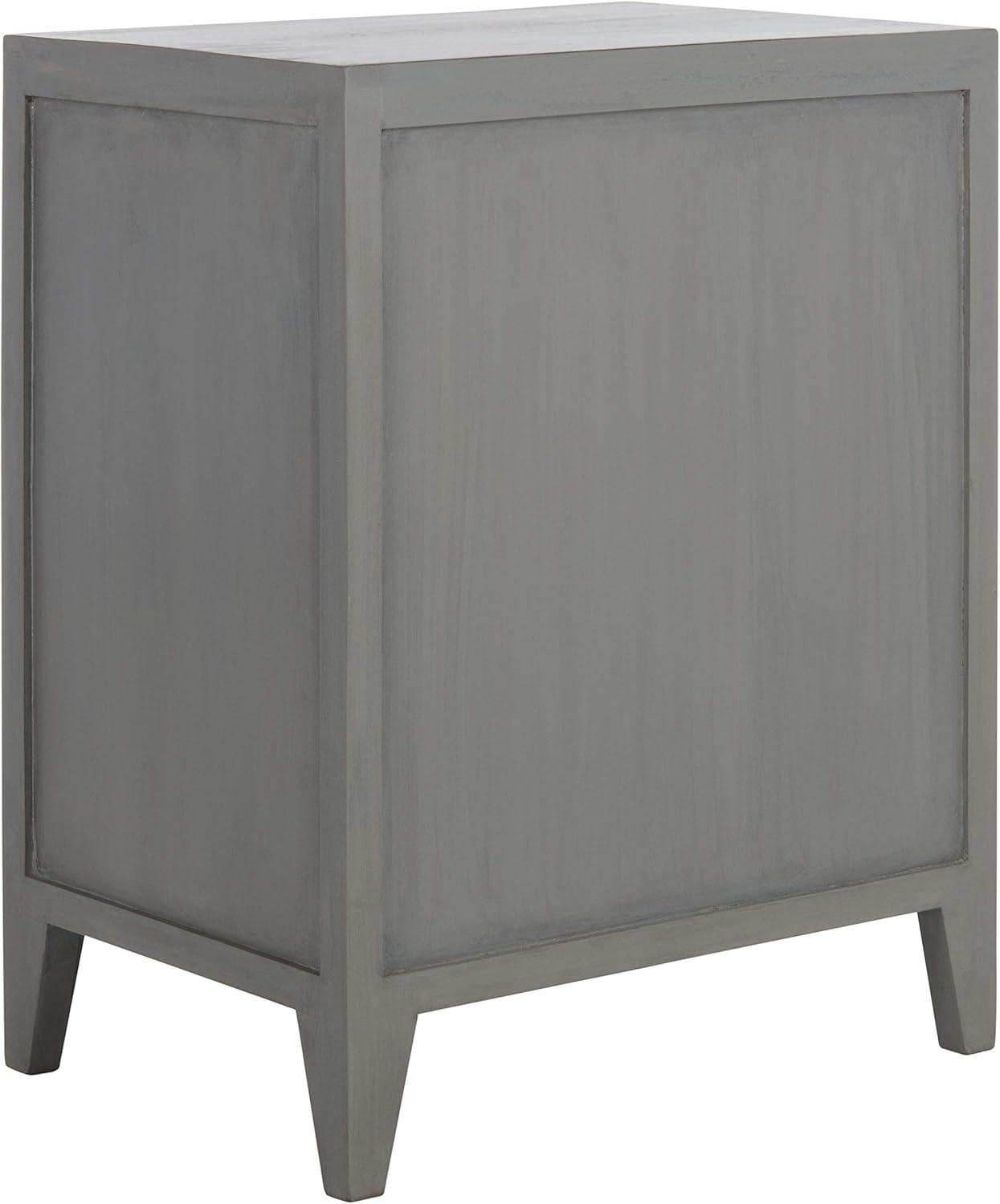 image:imageSAFAVIEH Home Collection Thea Brown Carved Mandala 1Door Storage Nightstand Fully Assembled Boho Accent Side Table NST5300AGrey Walnut