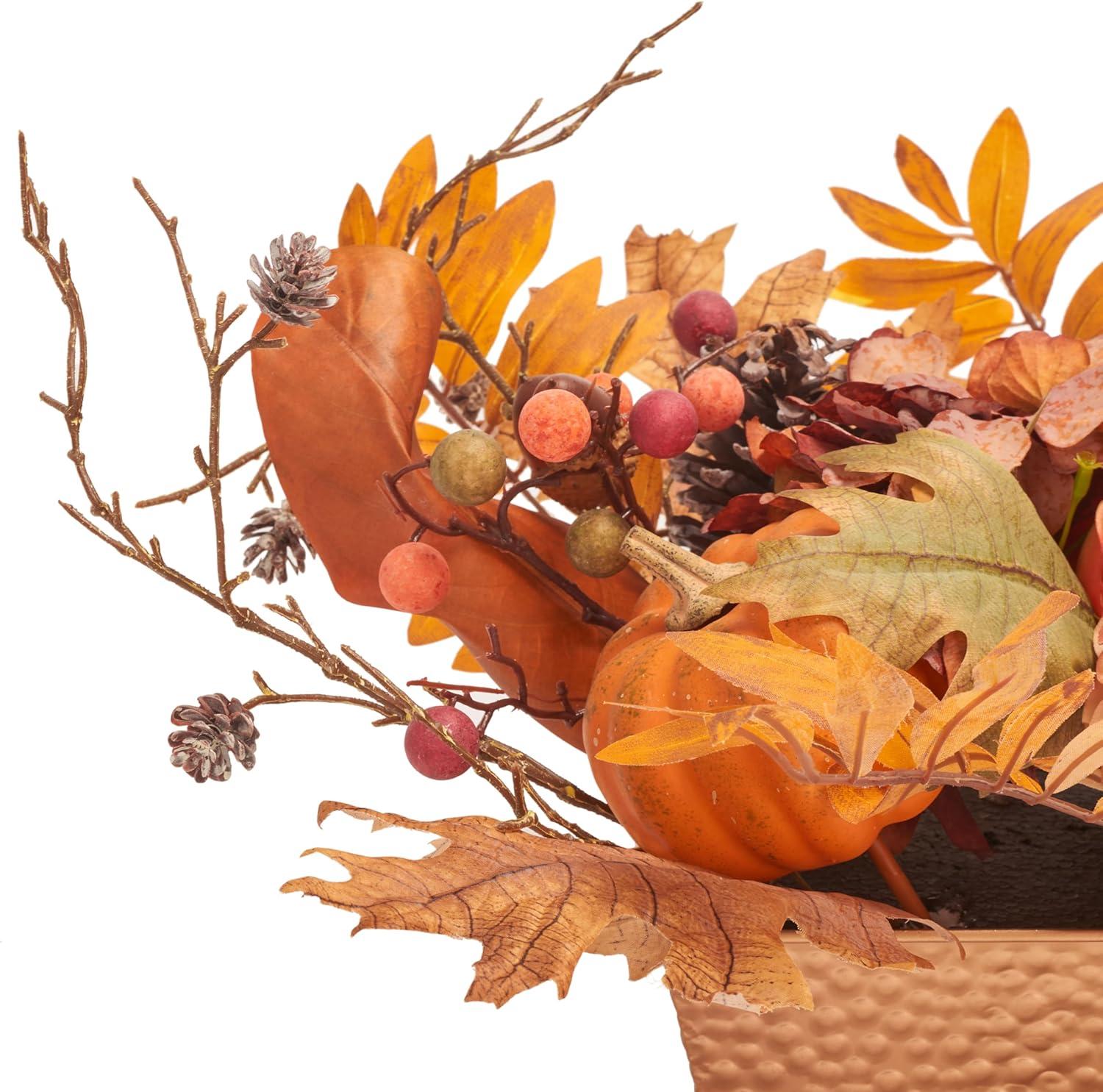 image:imageSAFAVIEH Home Collection 25inch Decorative Artificial Peony amp Pumpkin Potted Arrangement Fully AssembledMulti Color