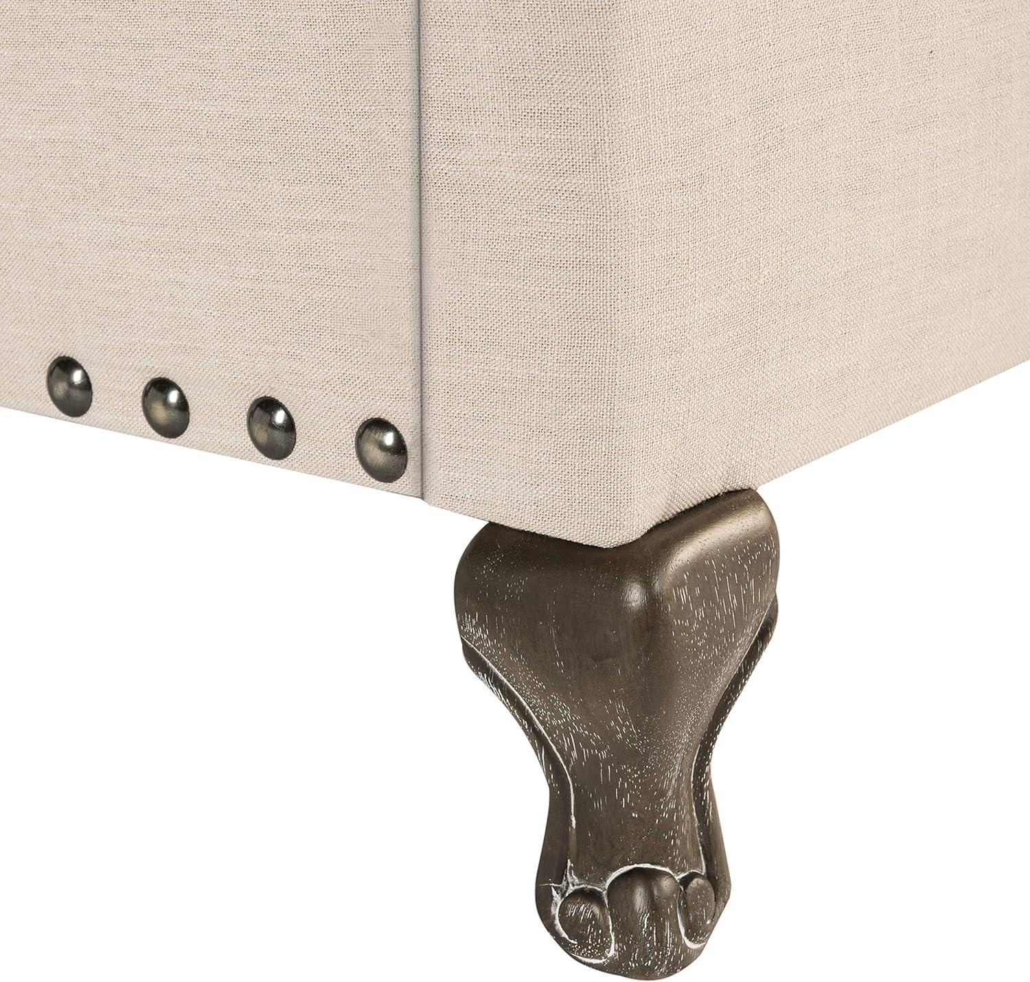 image:imageSAFAVIEH Home Collection Hathaway Taupe amp Rustic Oak Bed QueenLight BeigeRustic Oak