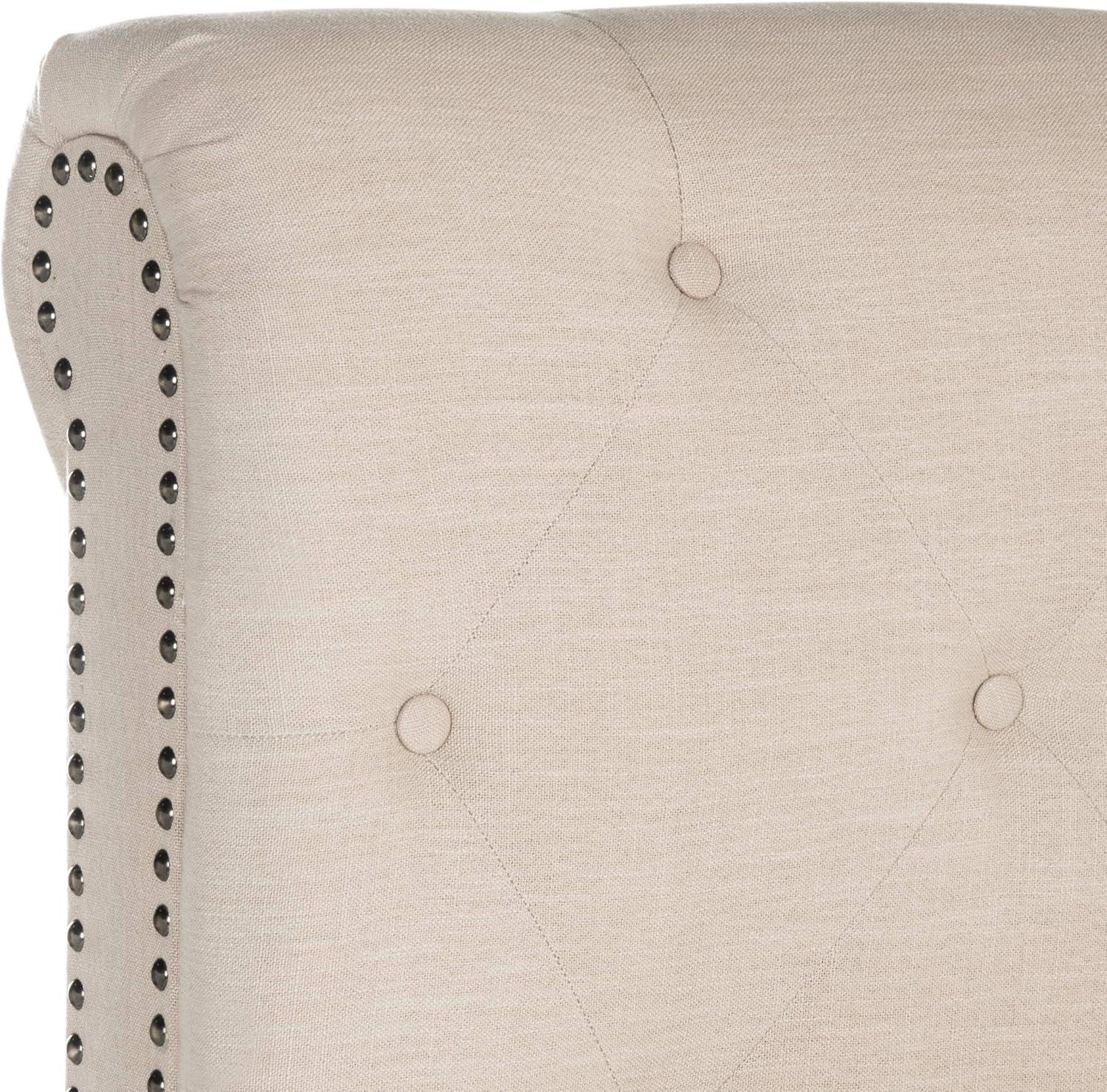 image:imageSAFAVIEH Home Collection Hathaway Taupe amp Rustic Oak Bed QueenLight BeigeRustic Oak