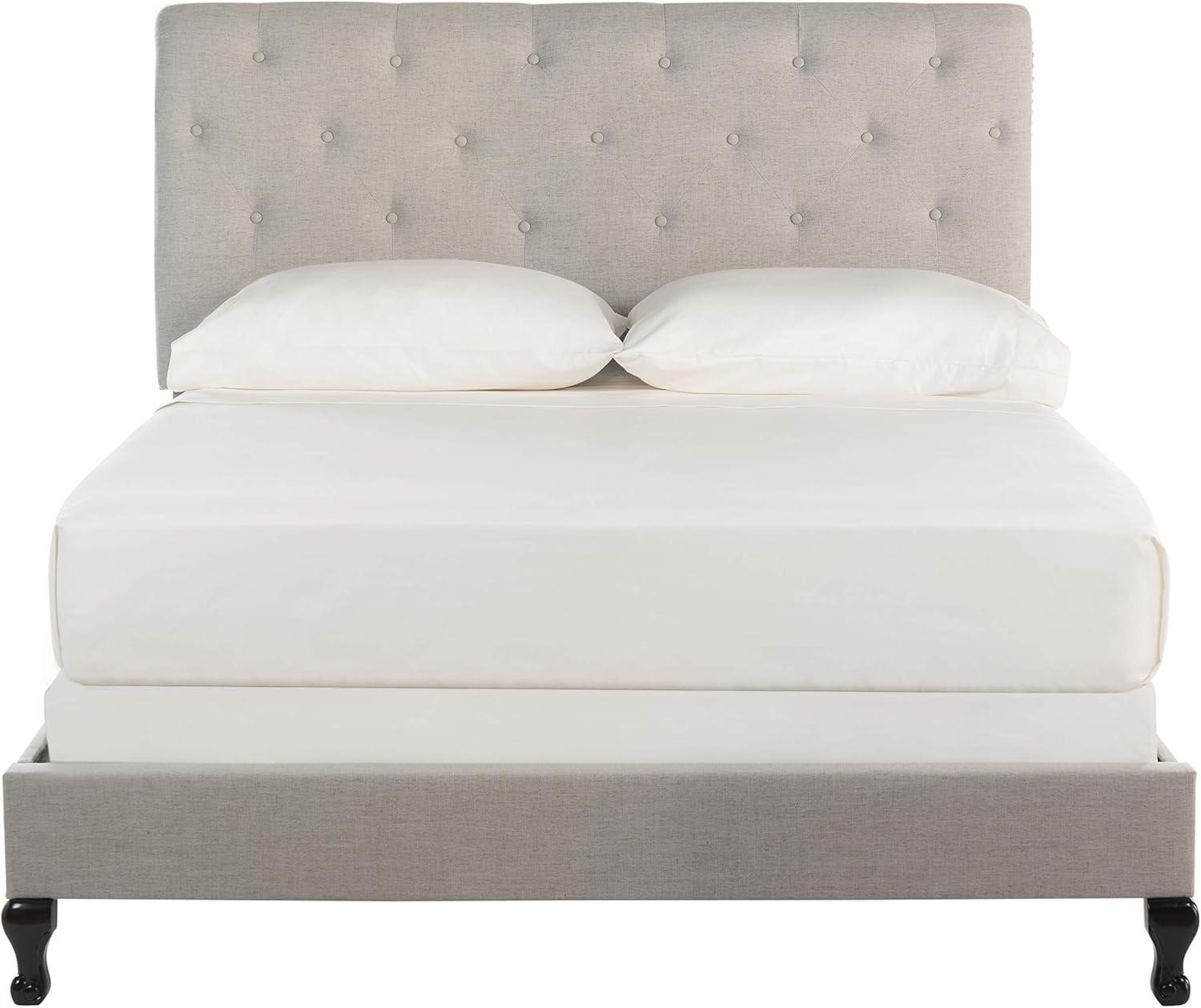 image:imageSAFAVIEH Home Collection Hathaway Taupe amp Rustic Oak Bed QueenLight GrayBlack