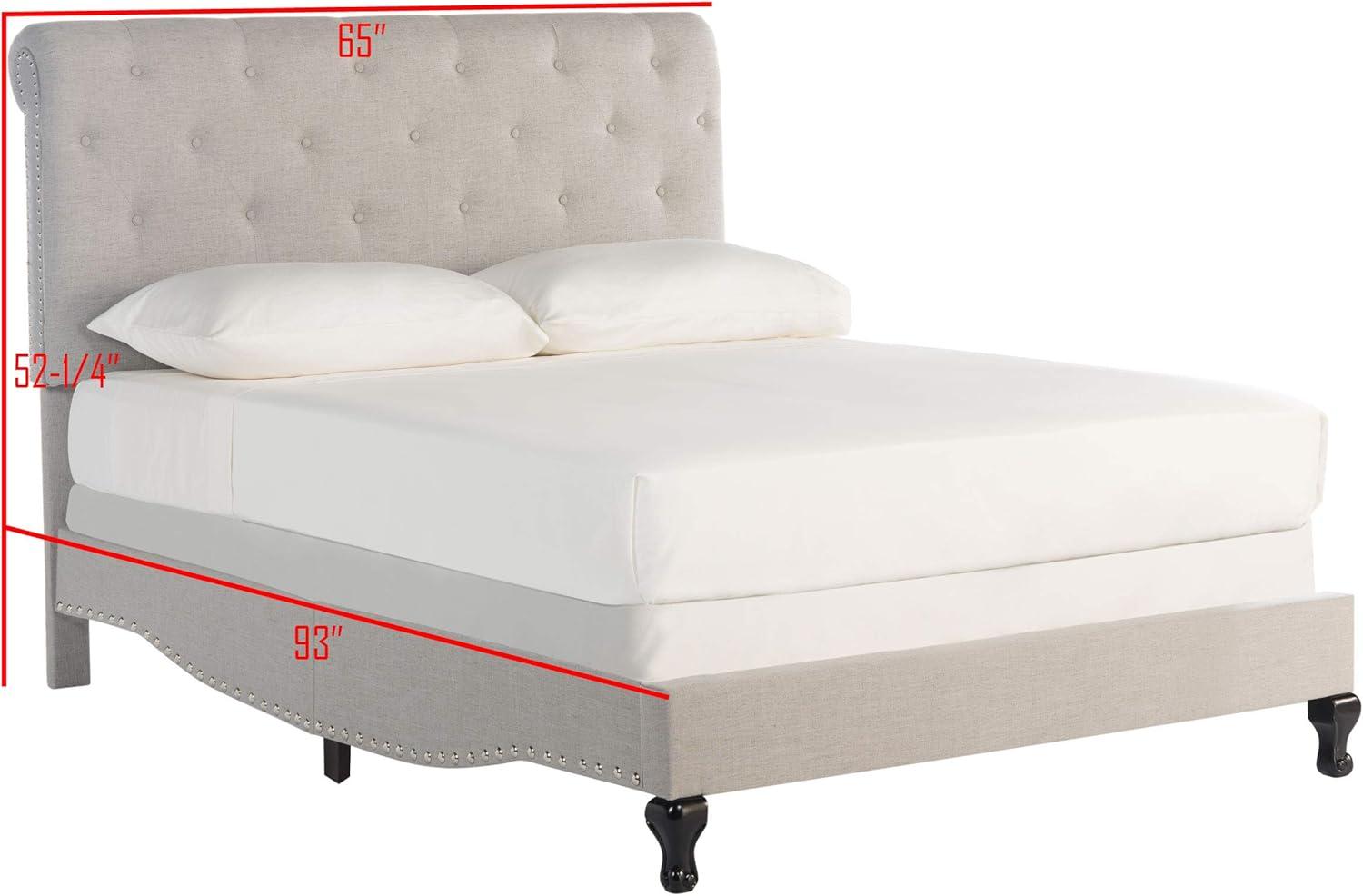 image:imageSAFAVIEH Home Collection Hathaway Taupe amp Rustic Oak Bed QueenLight Grey