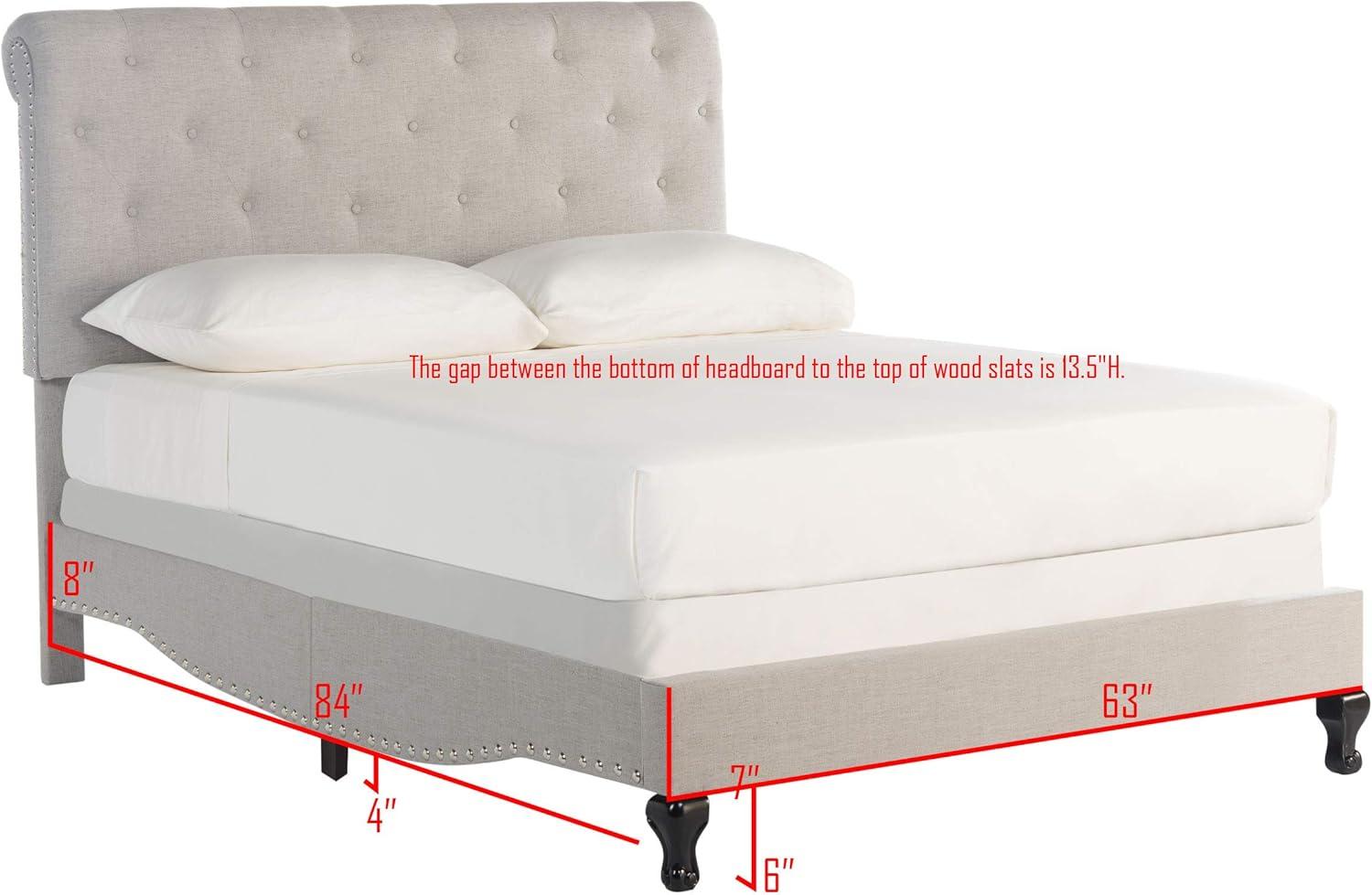 image:imageSAFAVIEH Home Collection Hathaway Taupe amp Rustic Oak Bed QueenLight Grey