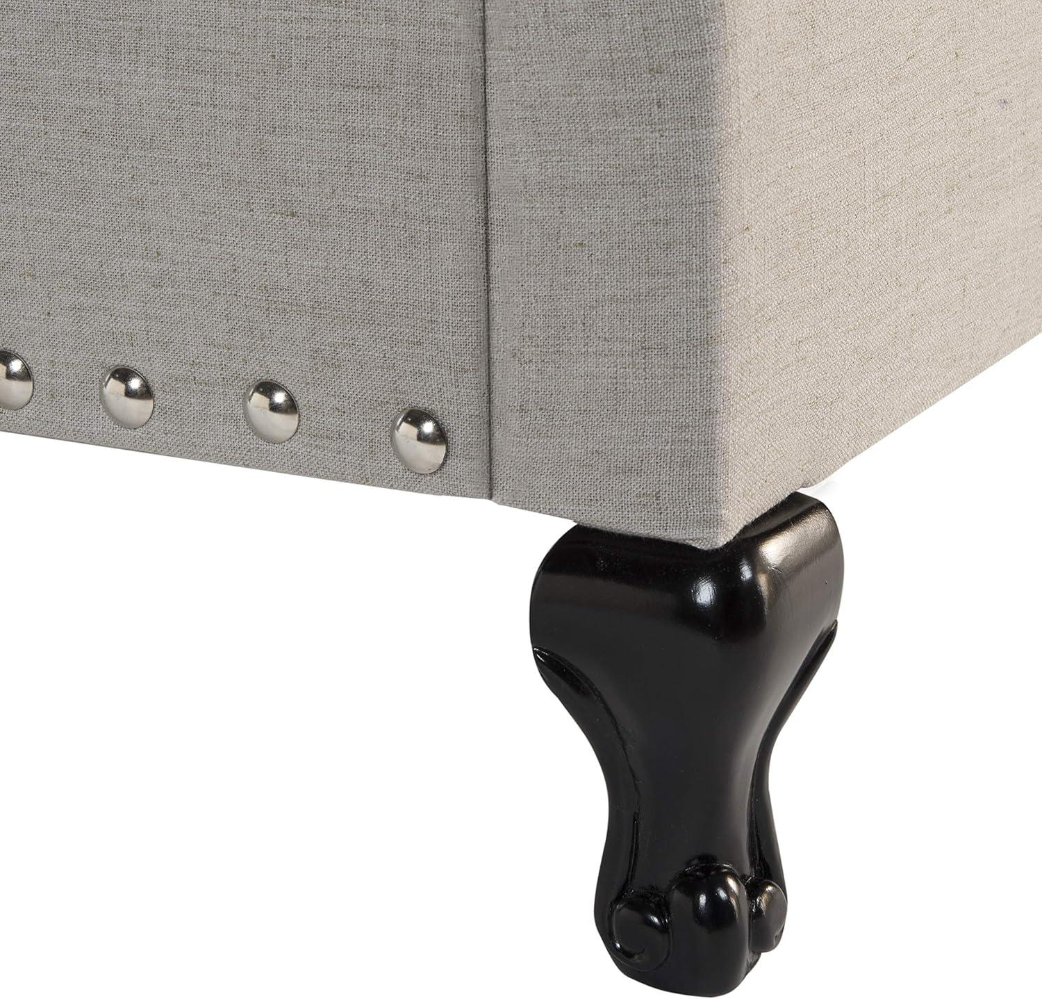 image:imageSAFAVIEH Home Collection Hathaway Taupe amp Rustic Oak Bed QueenLight Grey