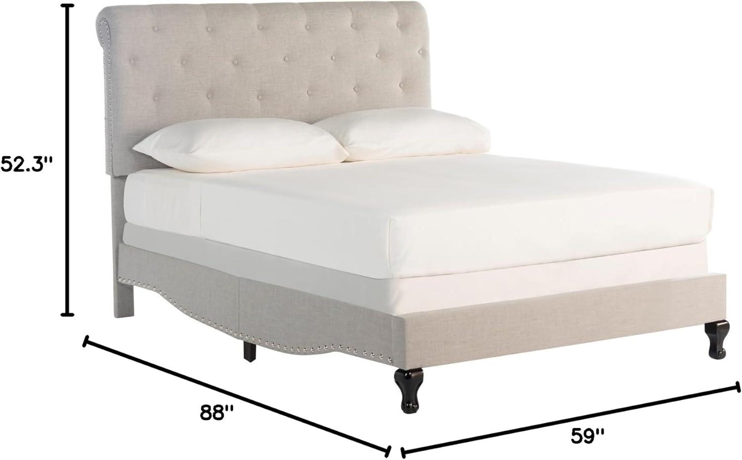 image:imageSAFAVIEH Home Collection Hathaway Taupe amp Rustic Oak Bed QueenTaupe