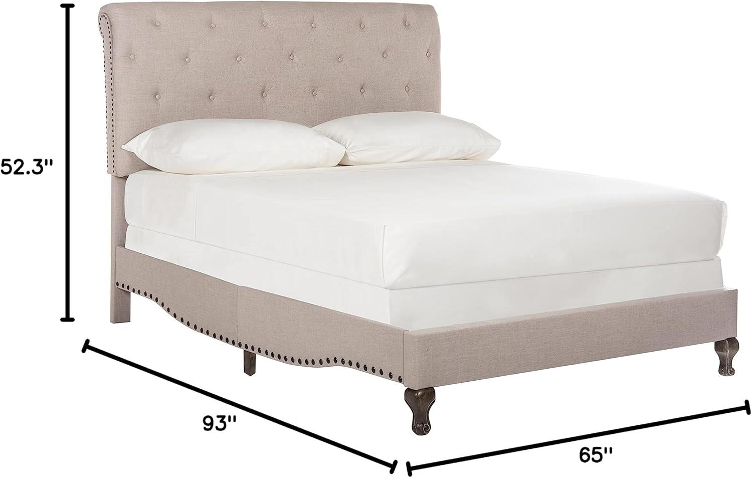 image:imageSAFAVIEH Home Collection Hathaway Taupe amp Rustic Oak Bed QueenTaupeRustic Oak
