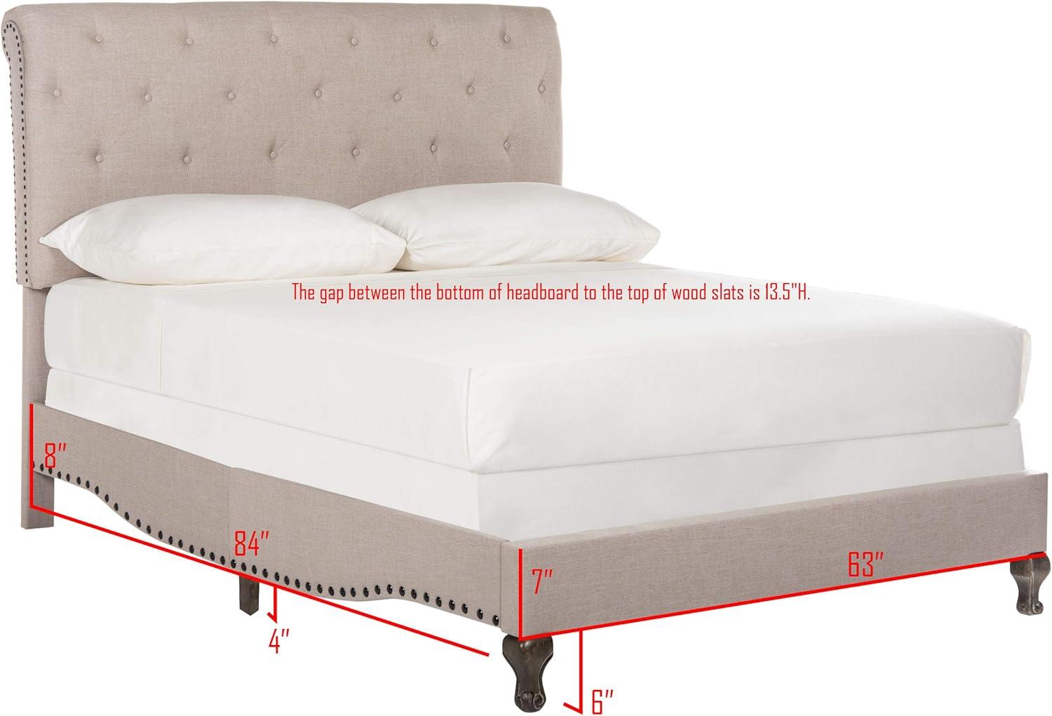 image:imageSAFAVIEH Home Collection Hathaway Taupe amp Rustic Oak Bed QueenTaupeRustic Oak