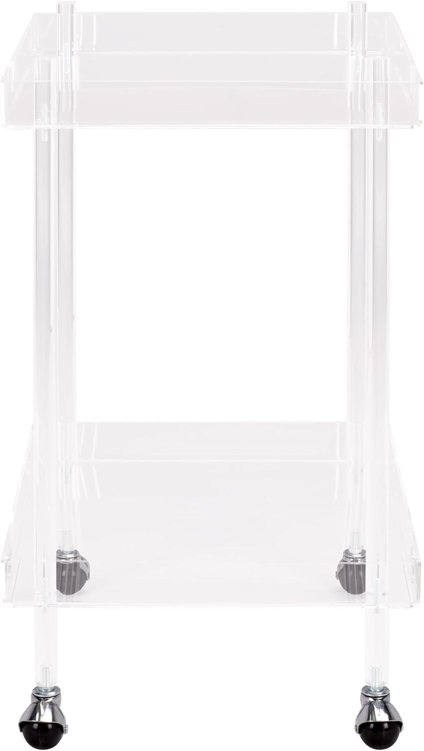image:imageSAFAVIEH Home Collection Healy White Kitchen Cart Clear