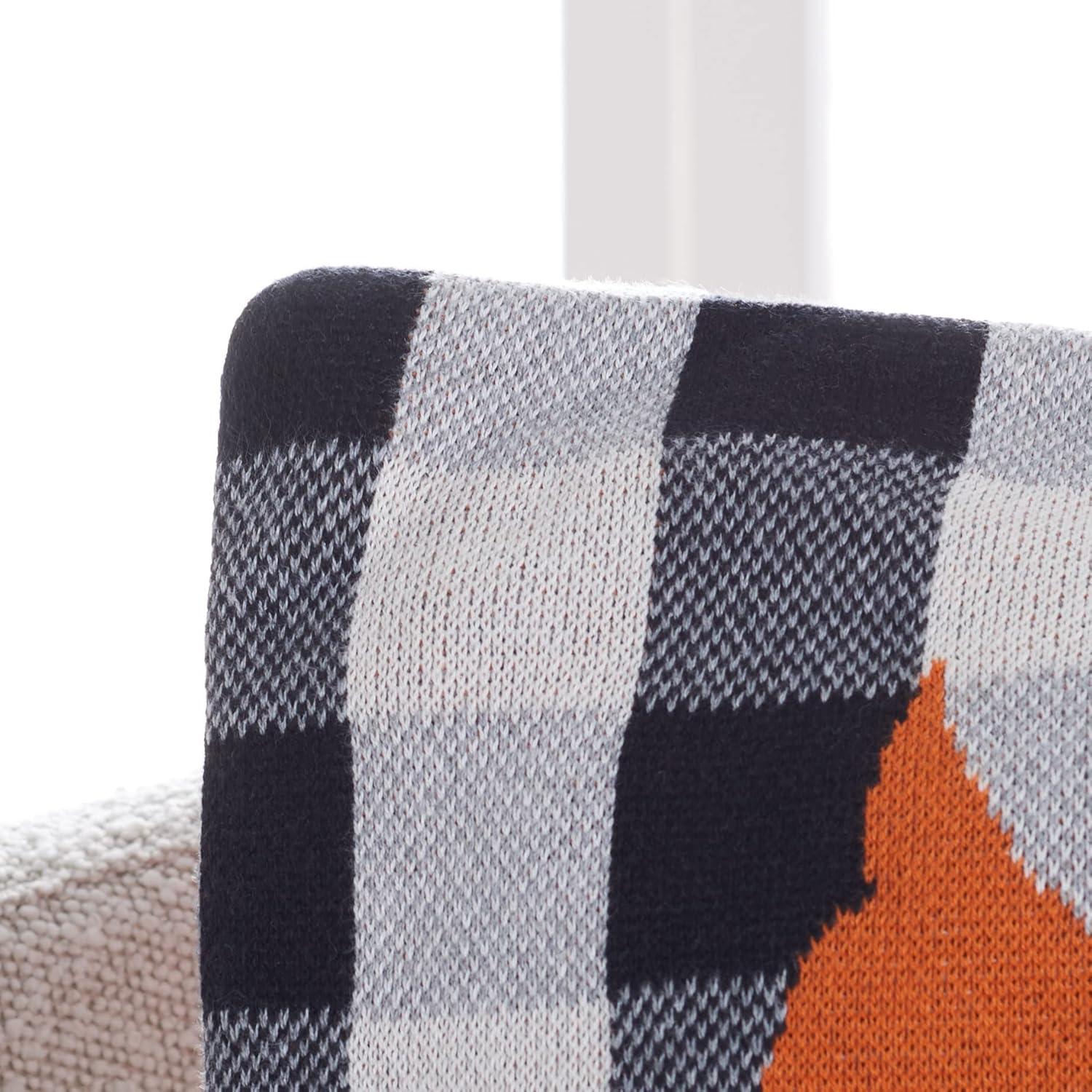 image:imageSAFAVIEH Home Collection Hello Leaf Gingham Multicolored Cotton 18inch Square Decorative Accent Insert Throw Pillow Multi