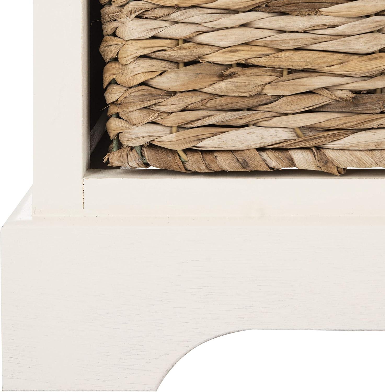 image:imageSAFAVIEH Home Collection Herman White Wash 6Drawer Wicker Basket Storage Unit Fully Assembled AMH5702GDistressed Cream