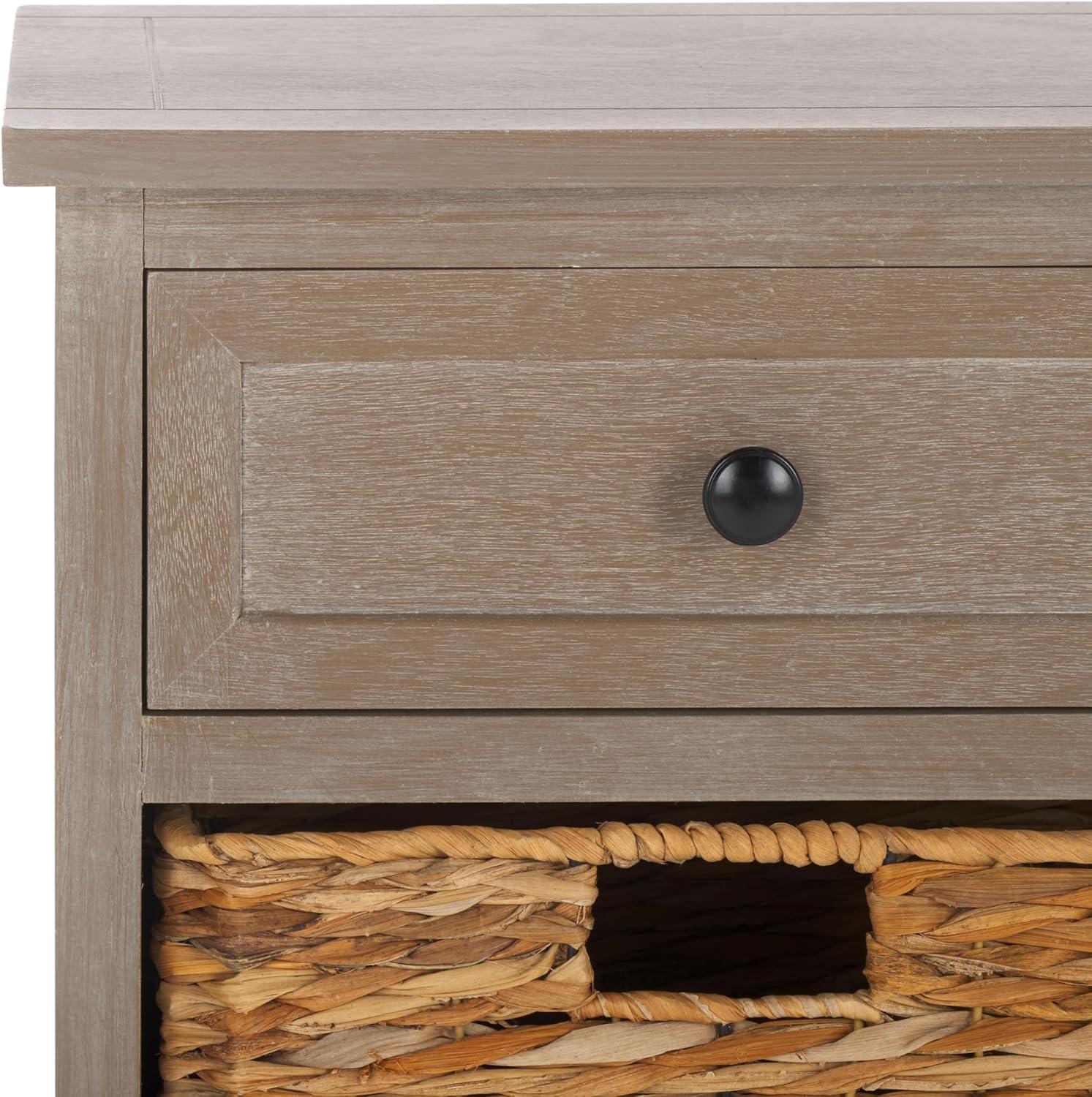 image:imageSAFAVIEH Home Collection Herman White Wash 6Drawer Wicker Basket Storage Unit Fully Assembled AMH5702GWhite Washed