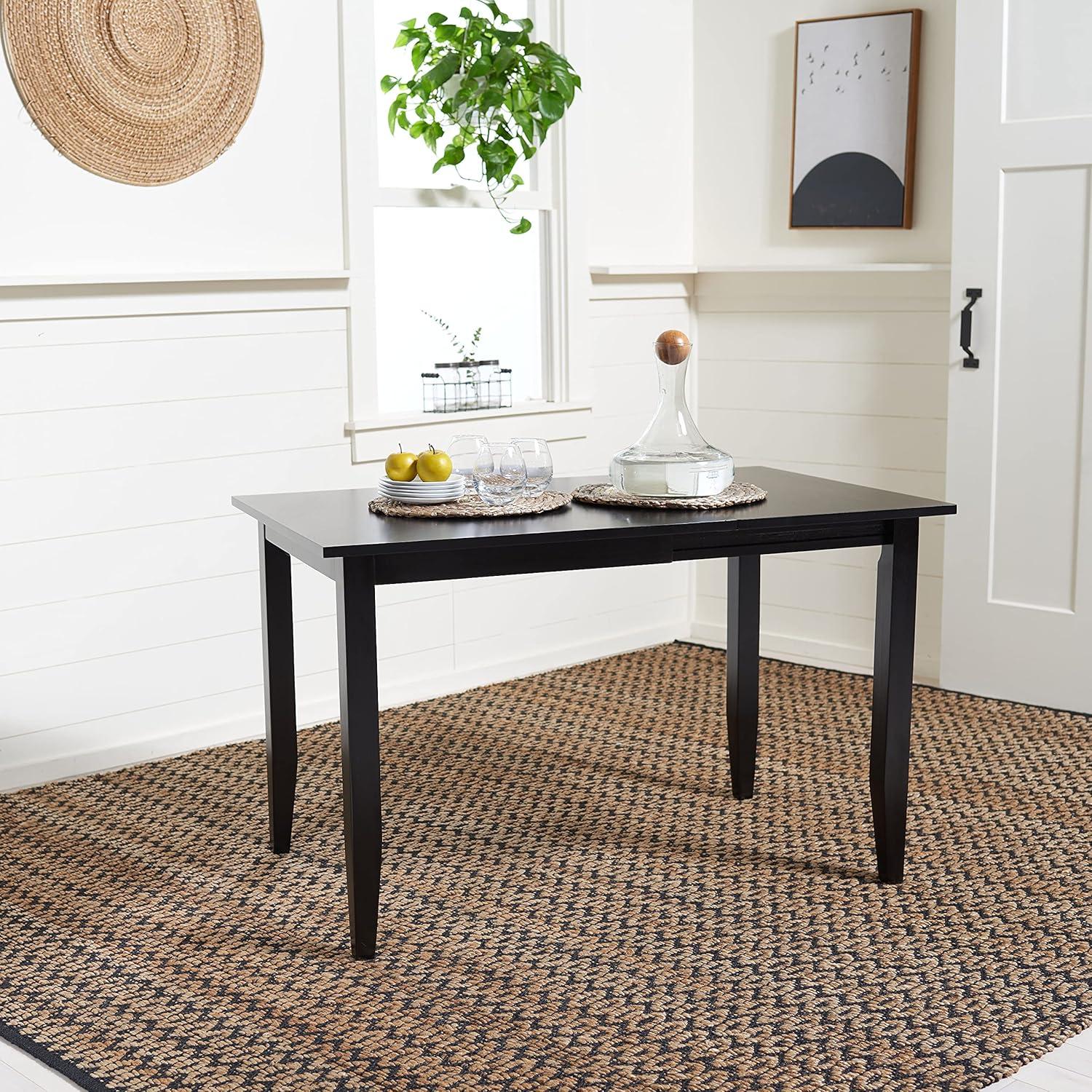 image:imageSAFAVIEH Home Collection Miliano Matte Black Drop End Leaf Dining Room Table DTB1404AMatte Black