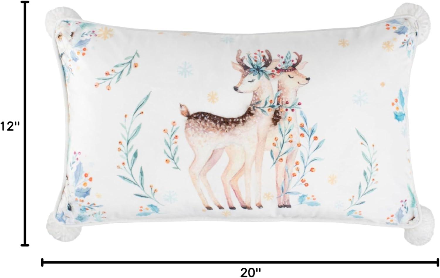 image:imageSAFAVIEH Home Collection Nutmeg White and Brown 12 x 20 Pillow