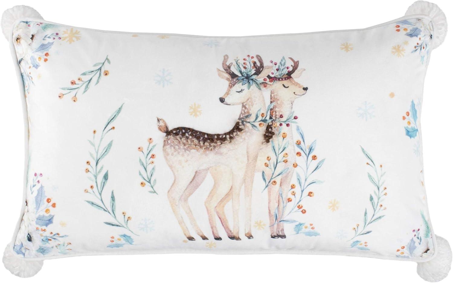 image:imageSAFAVIEH Home Collection Nutmeg White and Brown 12 x 20 Pillow