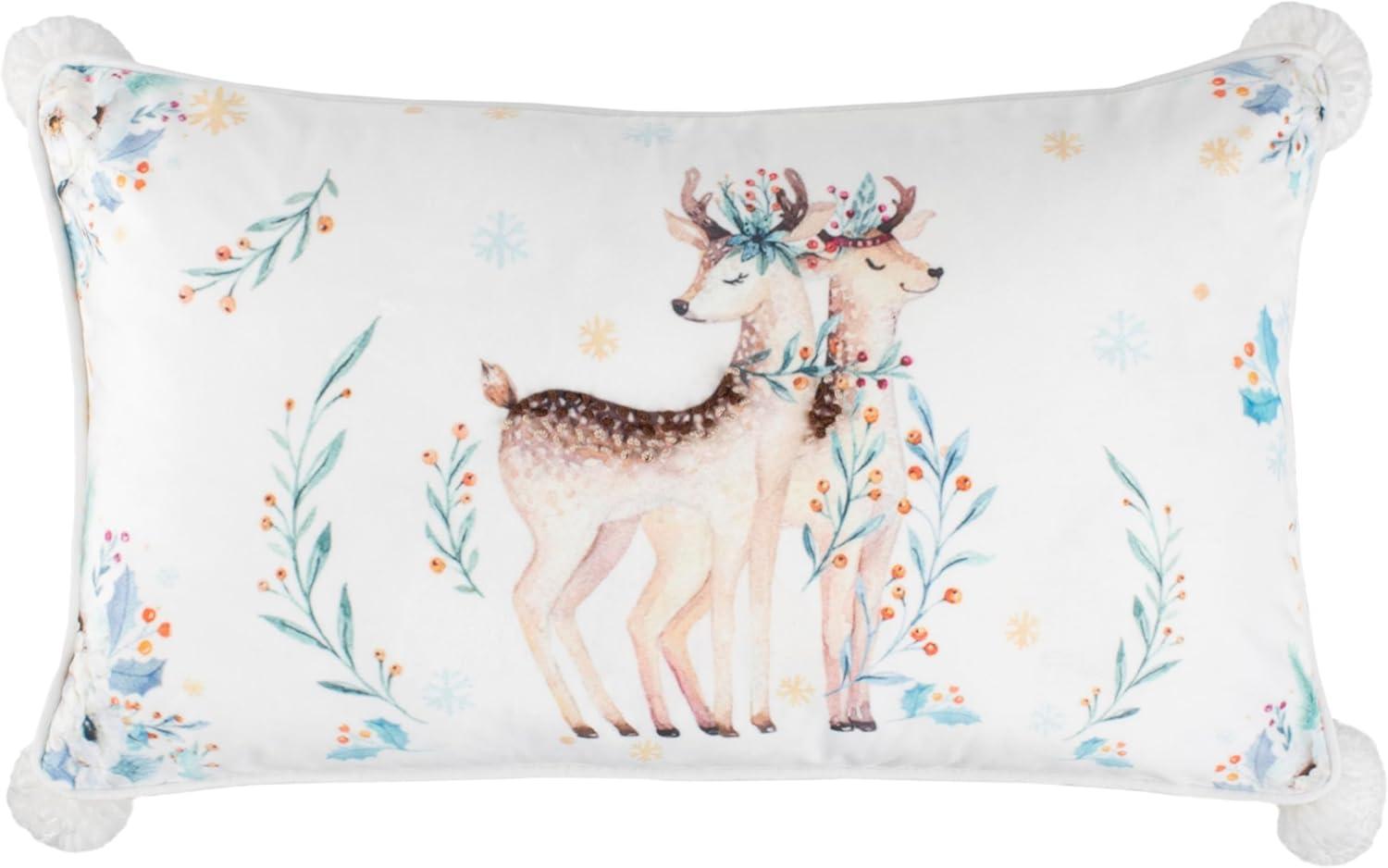 image:imageSAFAVIEH Home Collection Nutmeg White and Brown 12 x 20 Pillow