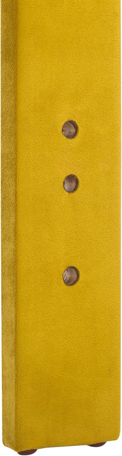 image:imageSAFAVIEH Home Collection Sunnira Mustard Velvet Channel Tufted Arched Queen Size HeadboardMustard Velvet