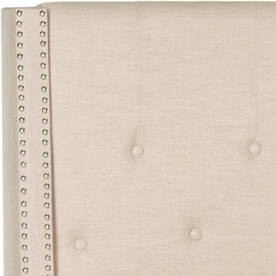 image:imageSAFAVIEH Home Collection Winslet Light Grey amp Espresso Bed FullLight Beige