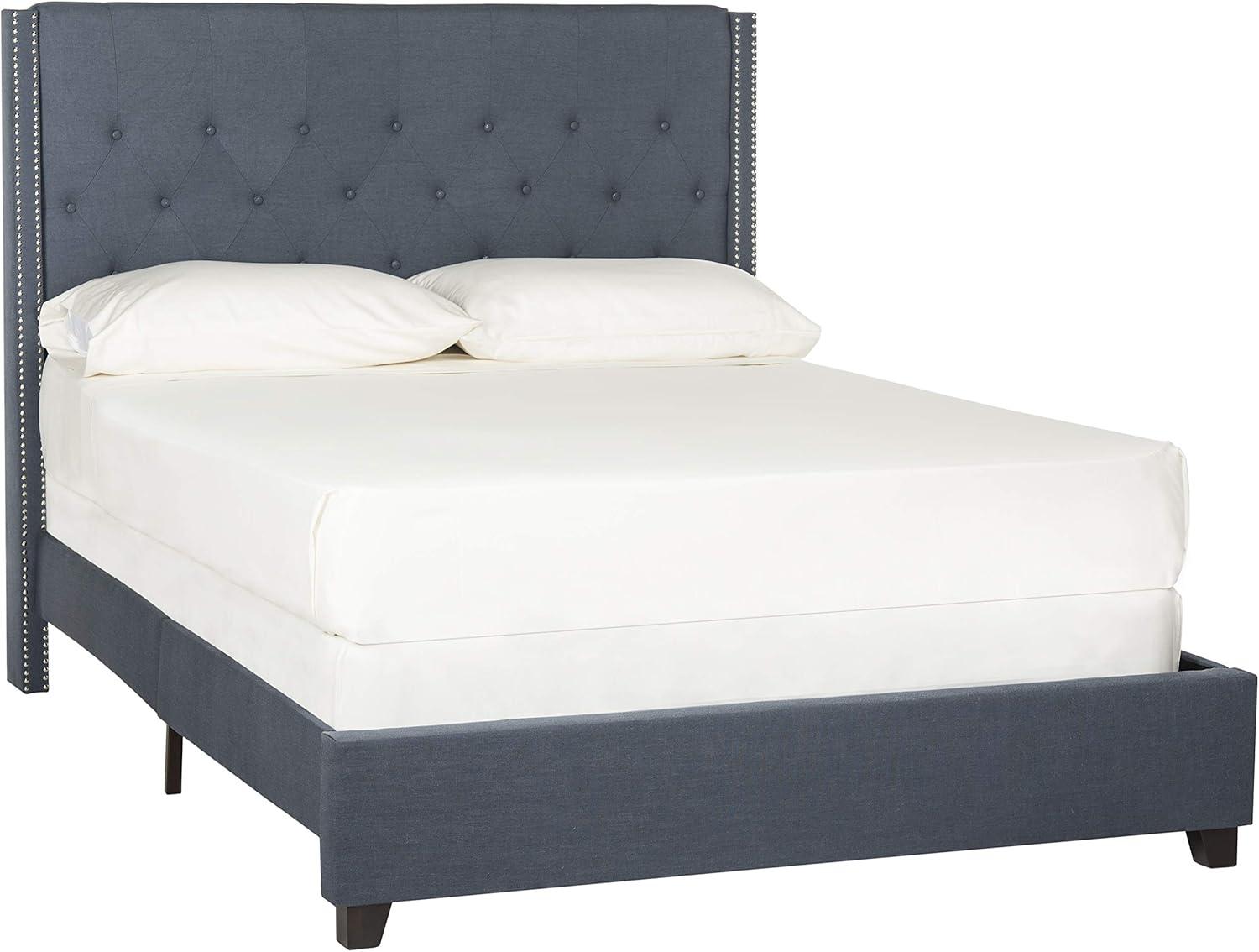image:imageSAFAVIEH Home Collection Winslet Light Grey amp Espresso Bed FullNavy