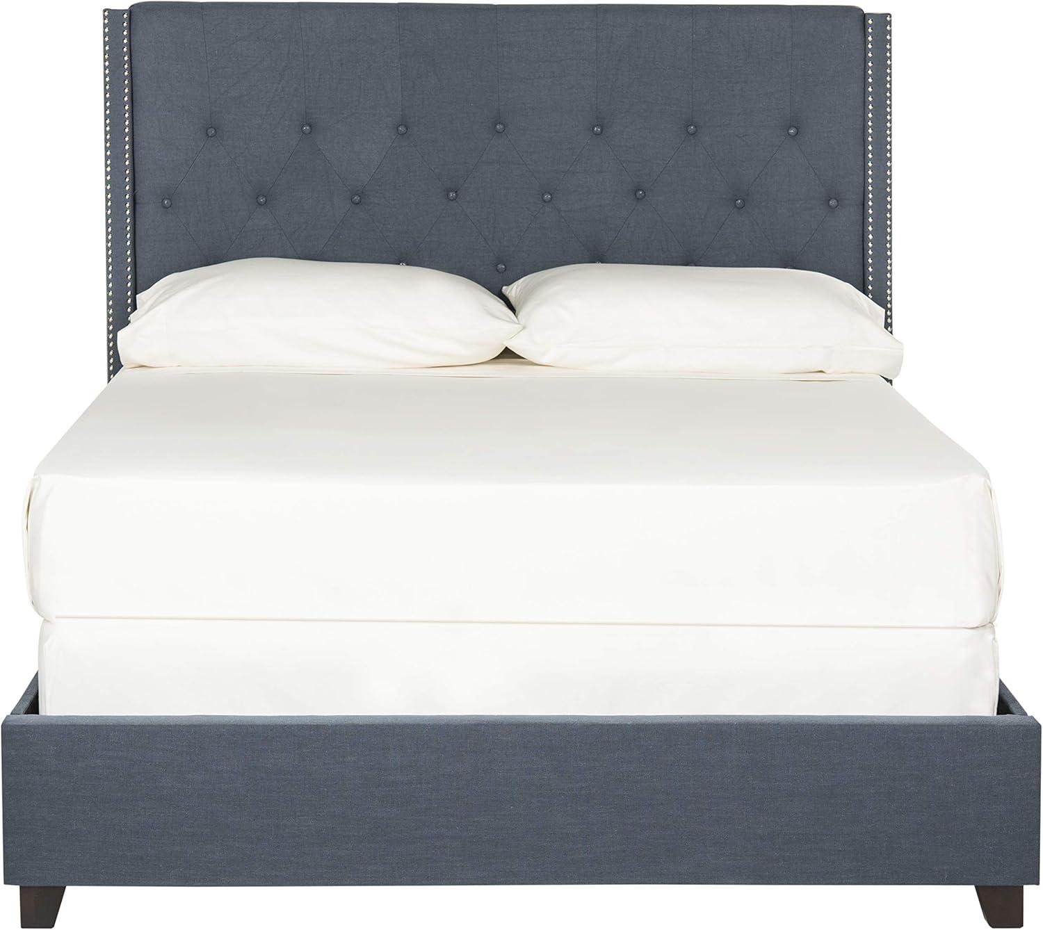 image:imageSAFAVIEH Home Collection Winslet Light Grey amp Espresso Bed FullNavy