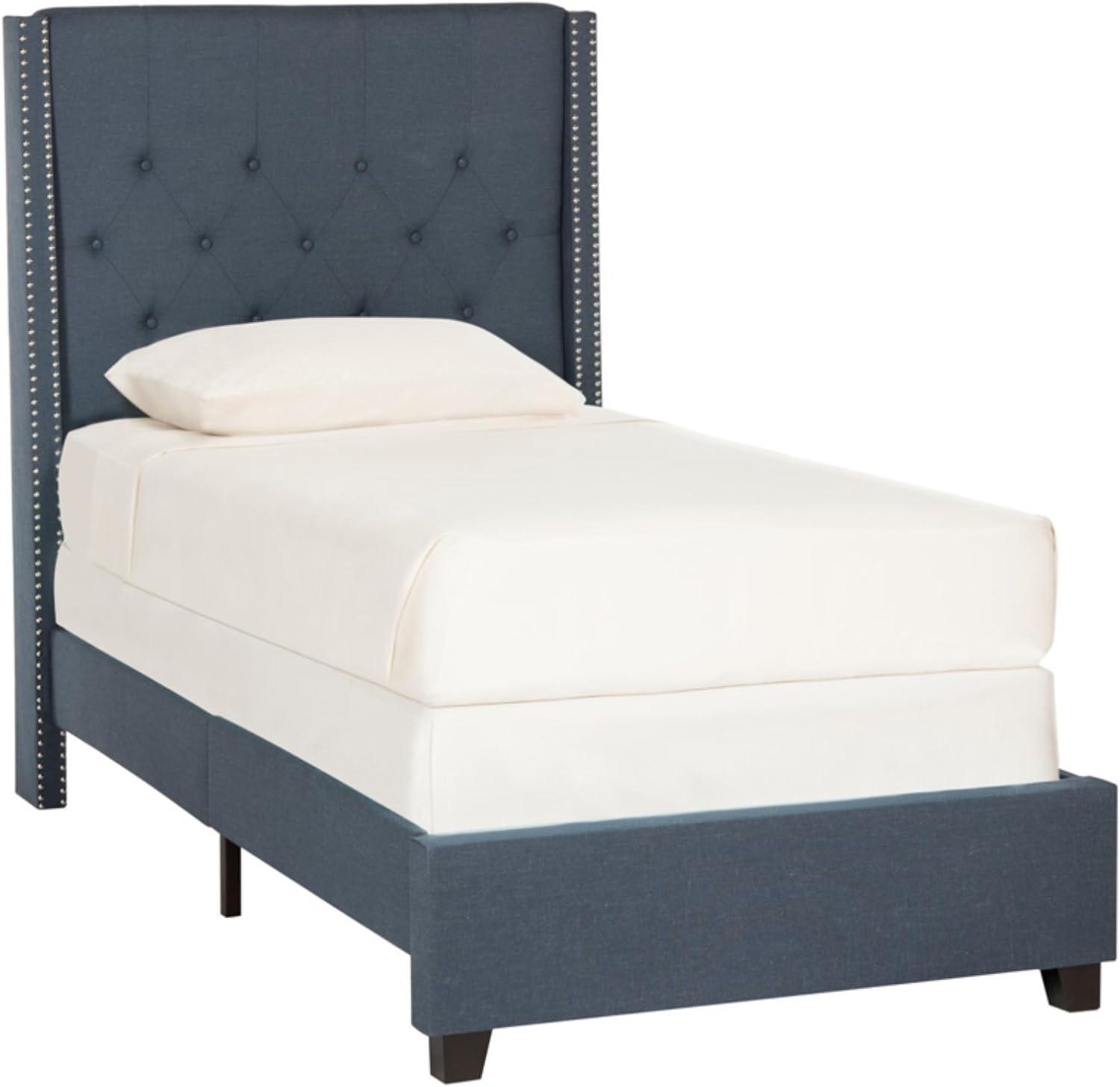 image:imageSAFAVIEH Home Collection Winslet Light Grey amp Espresso Bed FullNavy